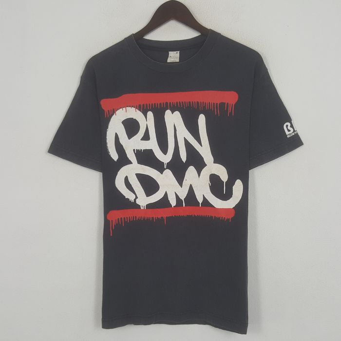 RUNDMC Rap T-shirt, Men's L size cotton black type Vintage Second Hand