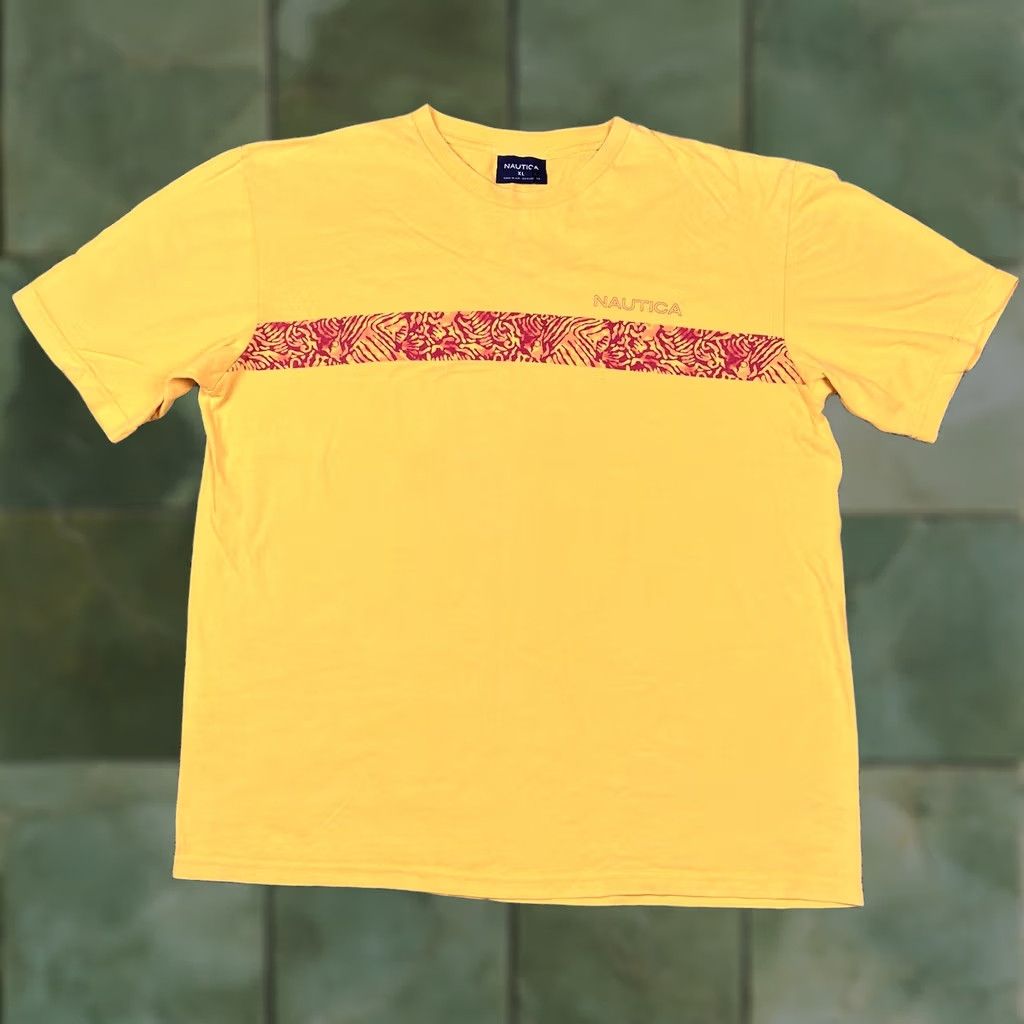 Nautica VINTAGE Nautica Logo Graphic T-Shirt XL Double Sided 90s Skate Surf Made in USA Mens, Yellow, 100% Cotton, Graphic Tee, Short Sleeve, Crew Neck Size US XL / EU 56 / 4 - 1 Thumbnail