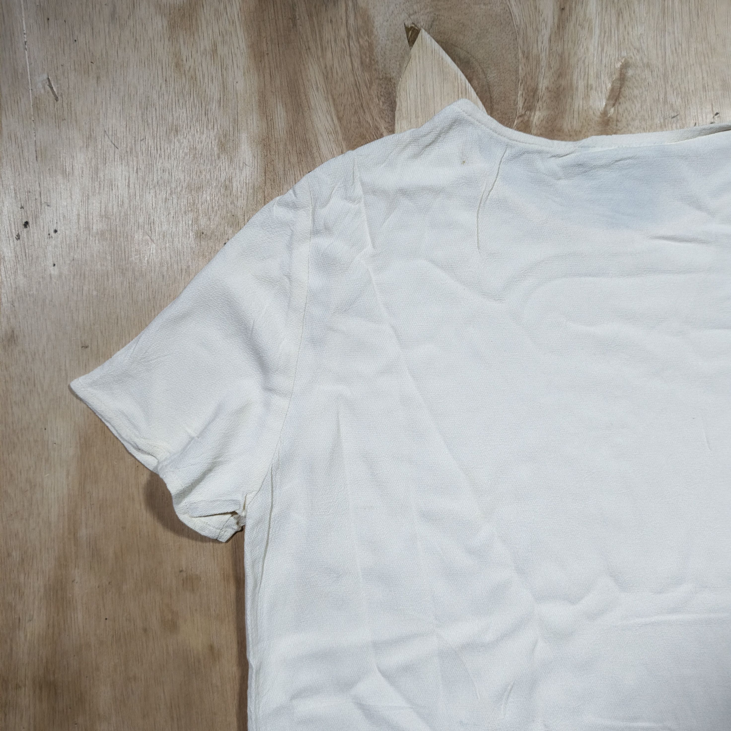Vintage 90'sCAROLE LITTLE Crem Rayon Short Sleeve Blouse Size XL / US 12-14 / IT 48-50 - 9 Thumbnail