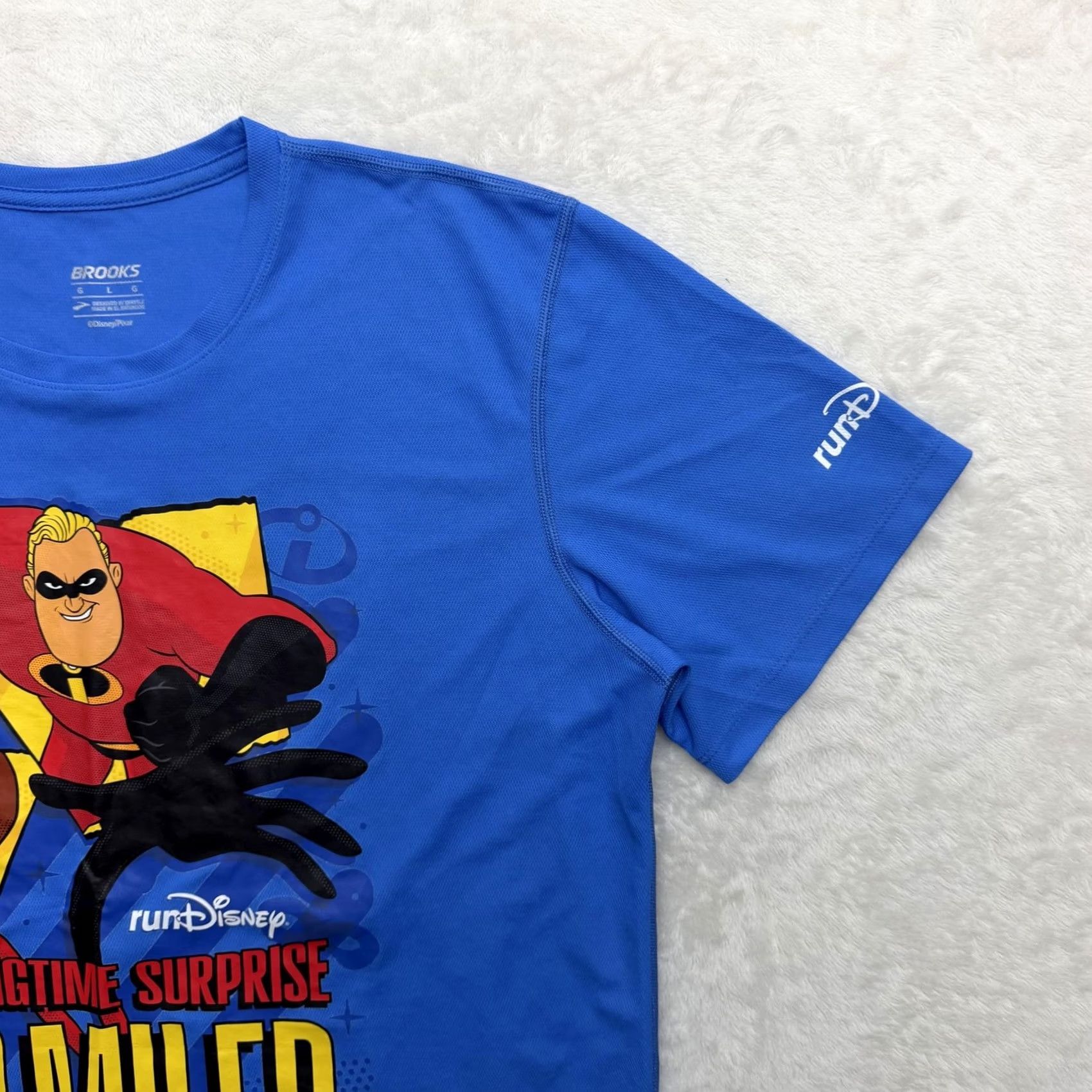 Brooks RunDisney Incredibles Brooks Shirt Mens L Blue Short Sleeve T-Shirt Moisture Wicking Quick Dry Size US L / EU 52-54 / 3 - 4 Thumbnail