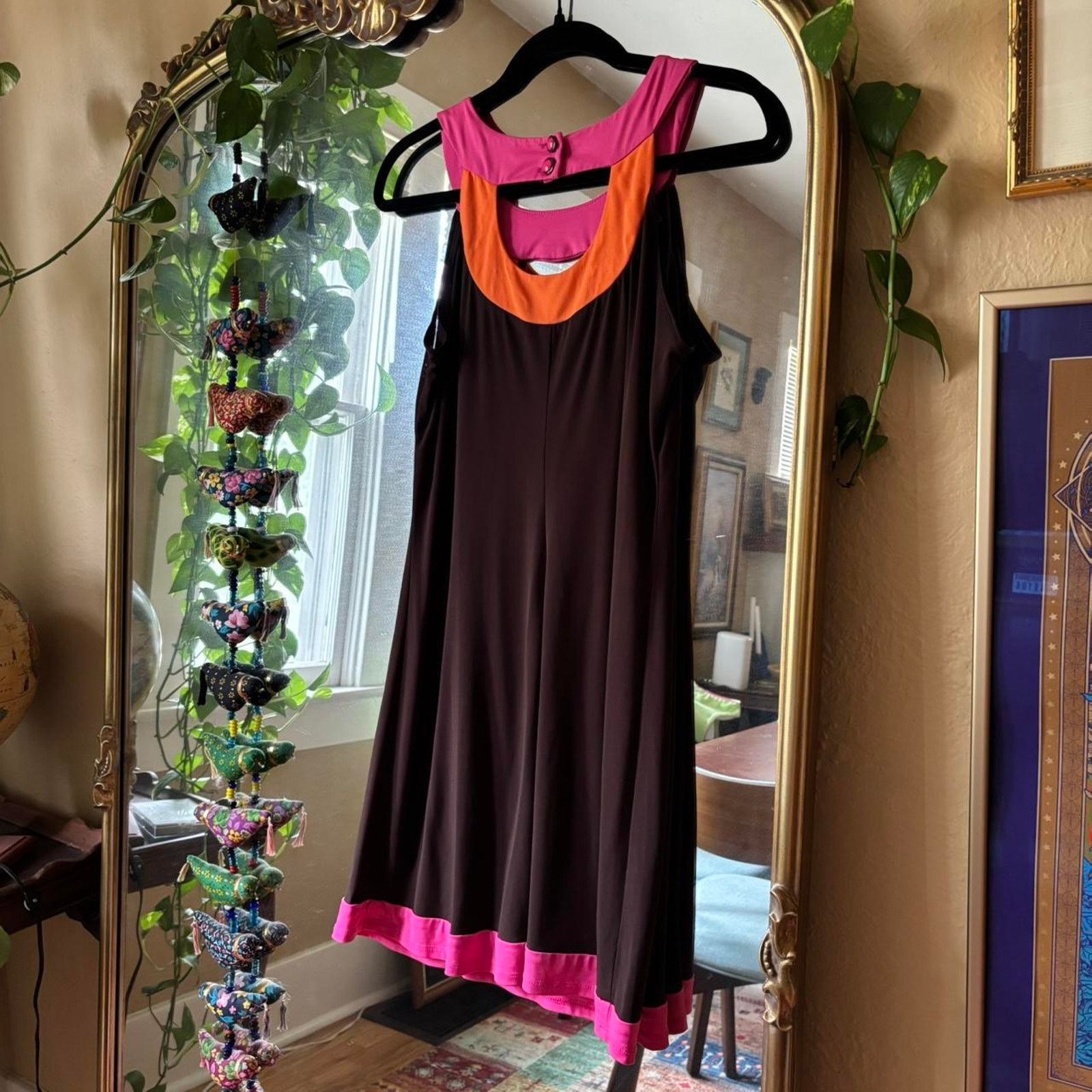 Vintage Vintage My Michelle Y2K Brown Mini Dress Large Mod 60s Style Size L / US 10 / IT 46 - 7 Thumbnail