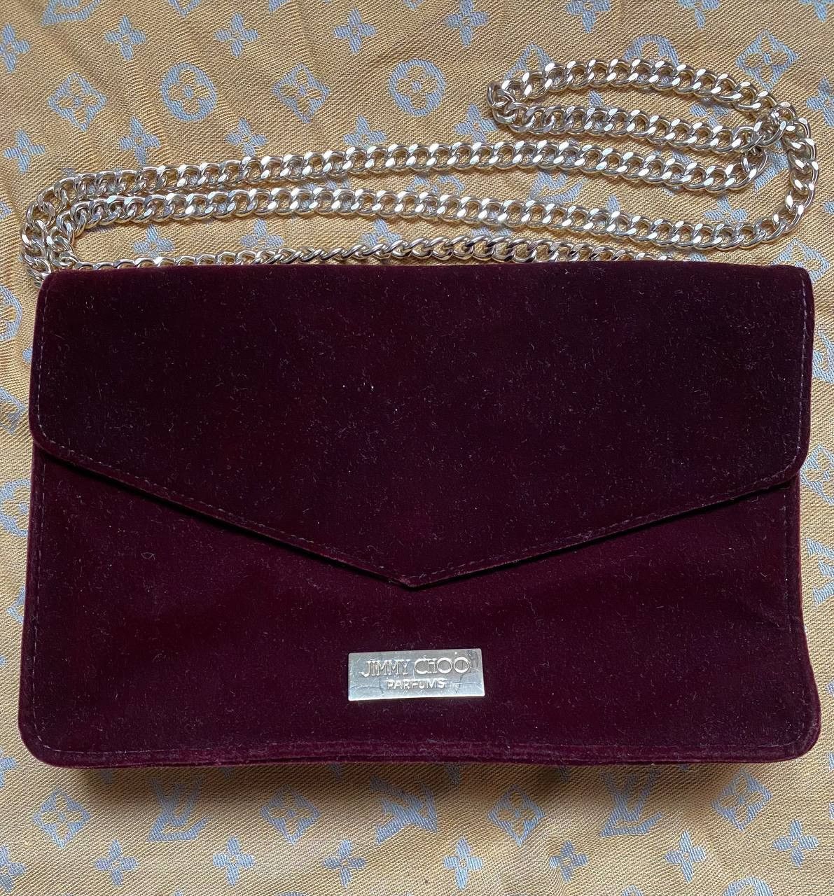 Jimmy Choo 📌 Jimmy Choo Parfums Velour Clutch Bag with Chain Strap Size ONE SIZE - 1 Thumbnail