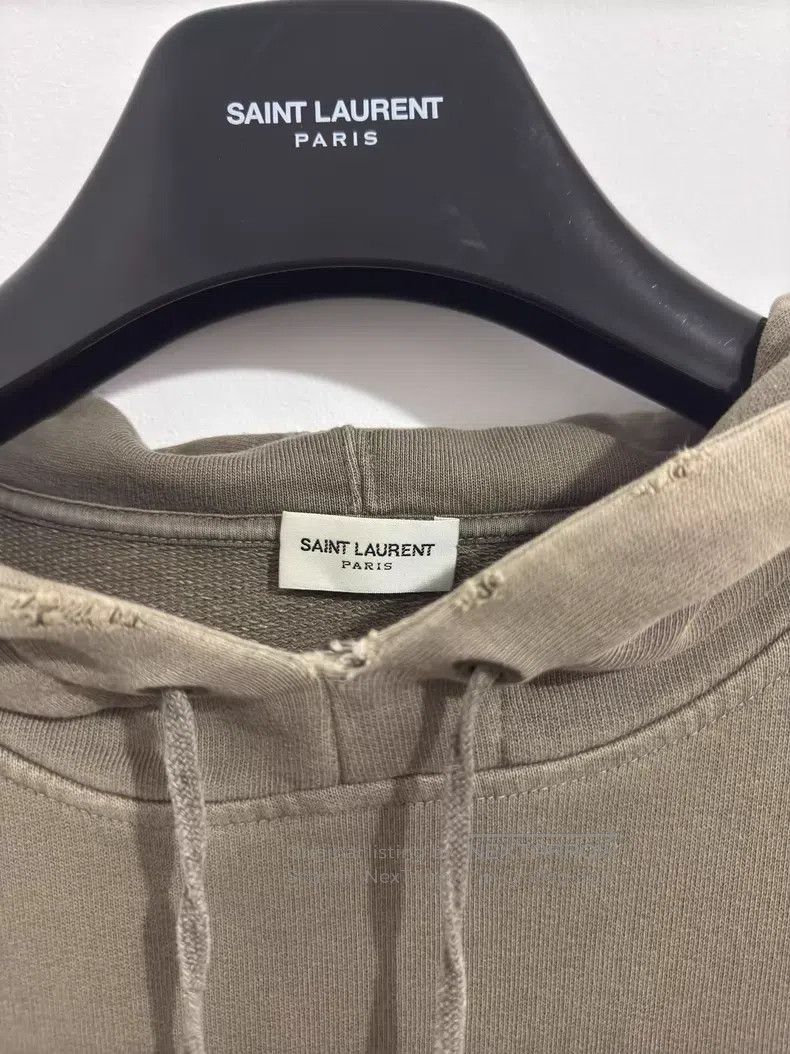 Saint Laurent Paris Saint Laurent Paris Olive Green Faded Destroyed Hooded Log Size US S / EU 44-46 / 1 - 6 Thumbnail