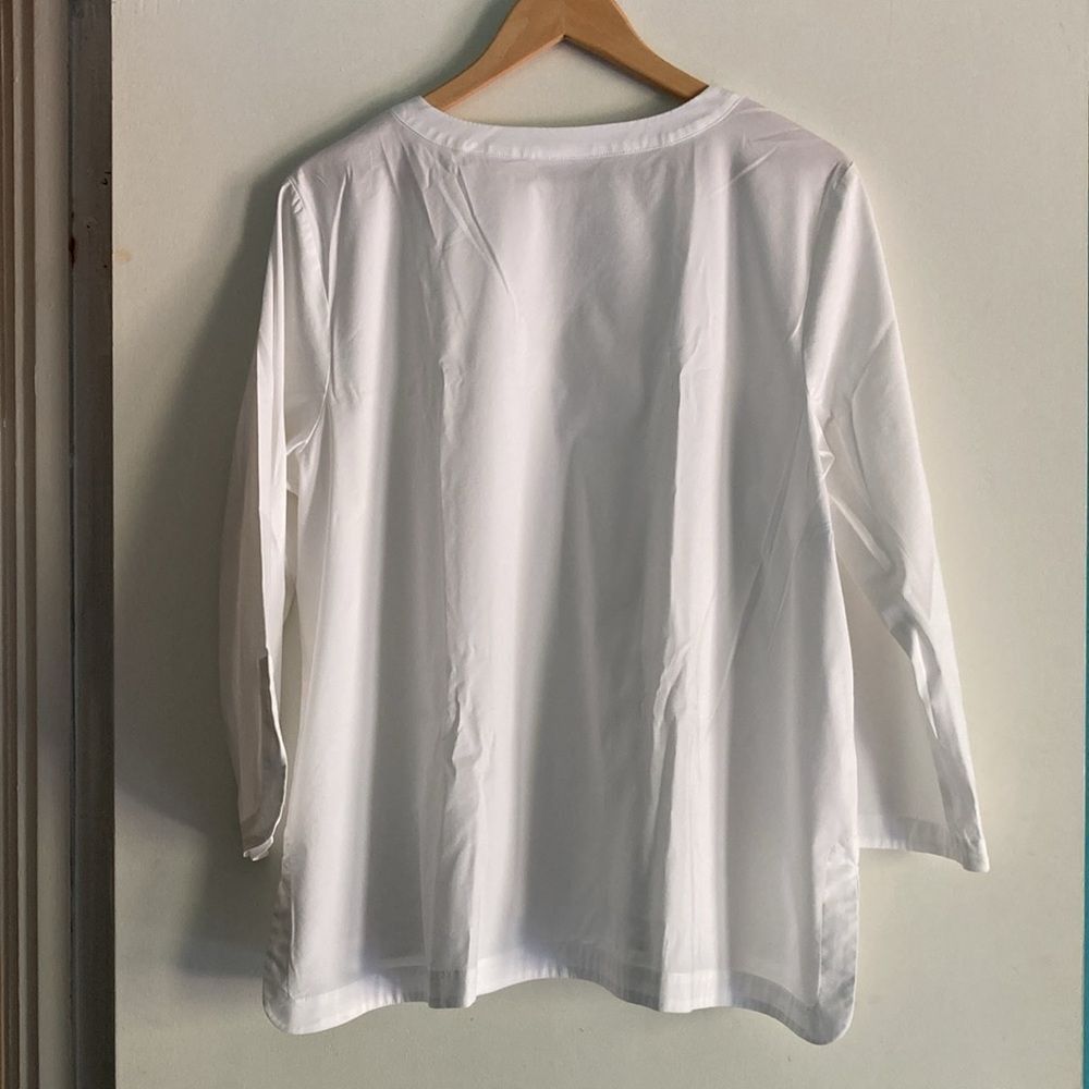 Eileen Fisher J. Jill XL Petite White Cotton Tunic Shirt XLP Size XL / US 12-14 / IT 48-50 - 10 Thumbnail