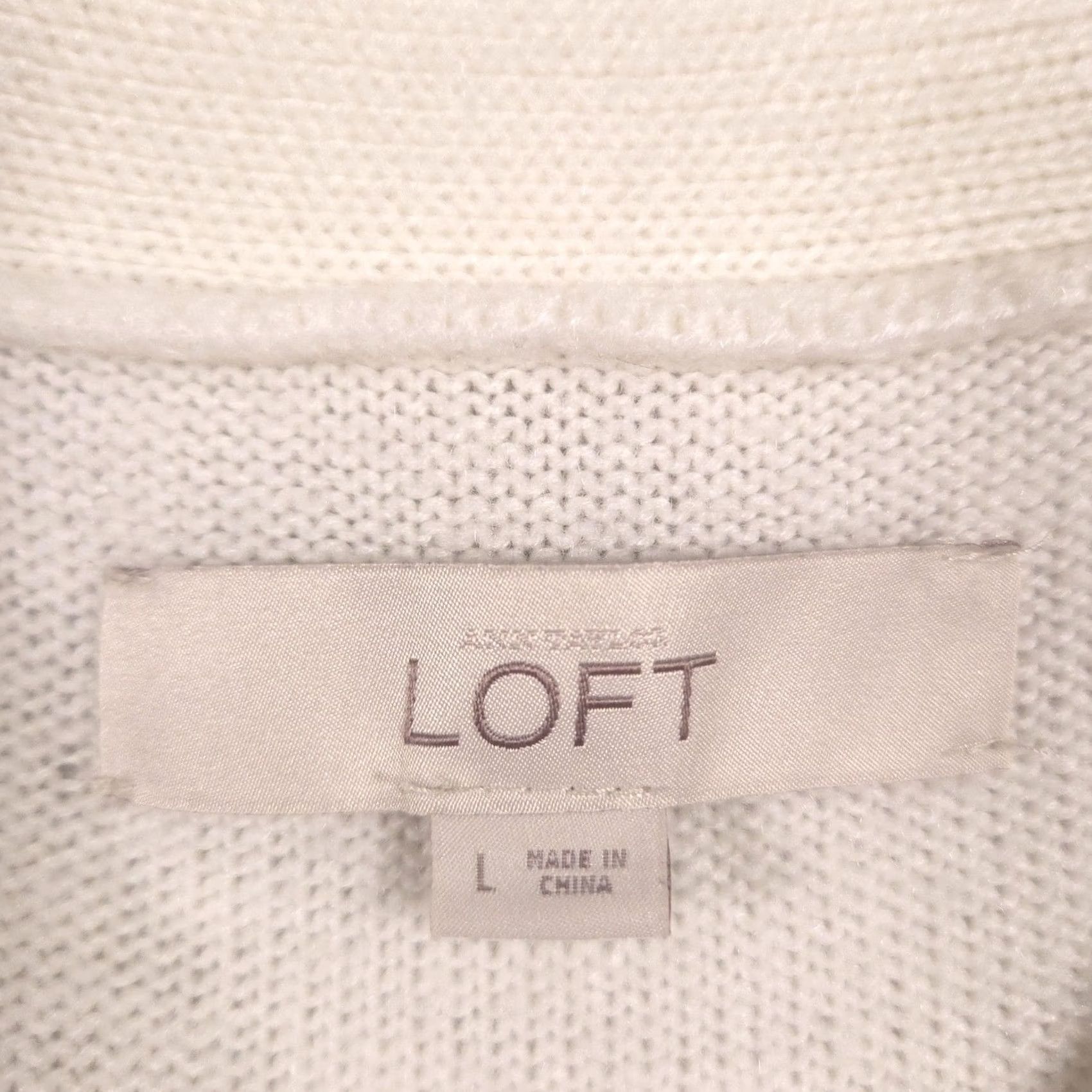 Loft LOFT Cardigan Sweater Women Large White Purple Ombre Button Front Knit Top Cardigan Size L / US 10 / IT 46 - 5 Thumbnail