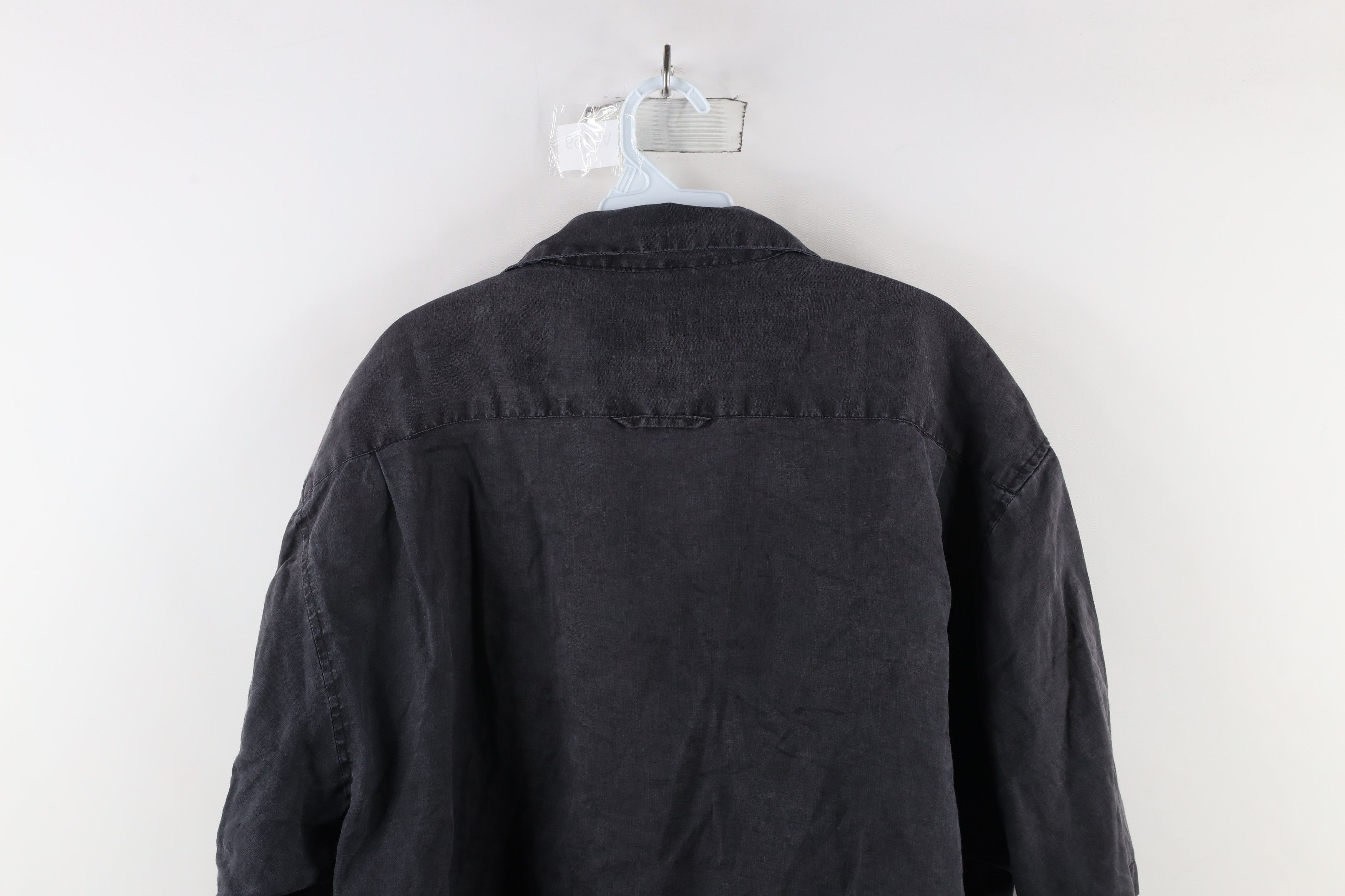 Vintage Vintage 90s Streetwear Looped Collar Button Shirt Black Size US XXL / EU 58 / 5 - 15 Thumbnail