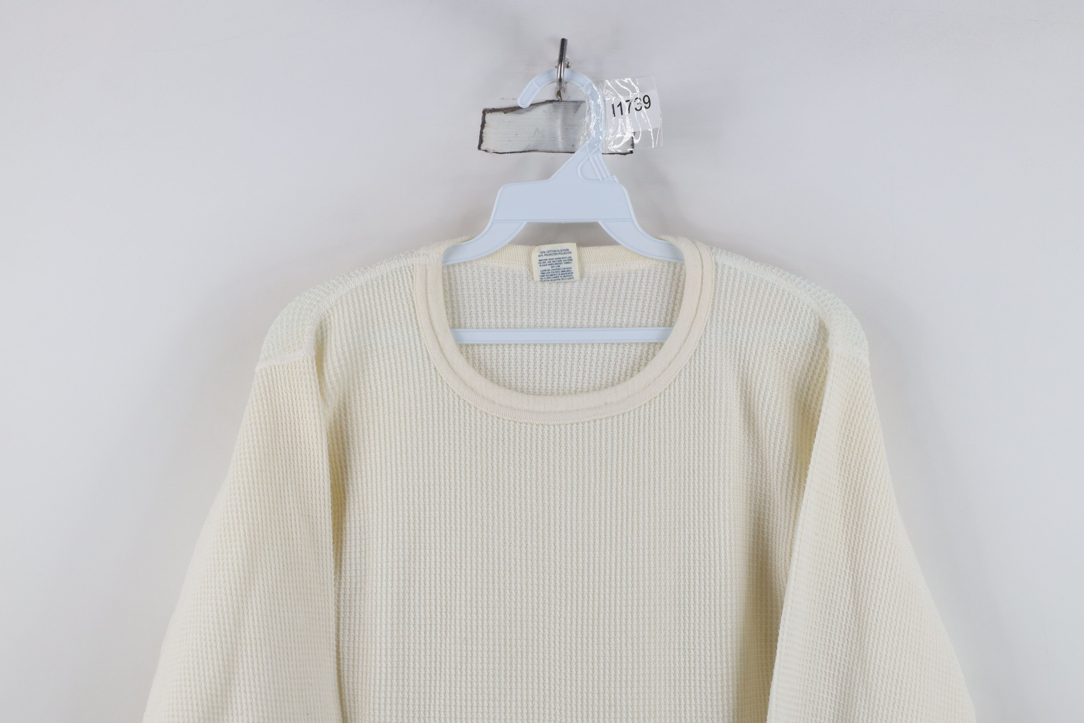 Vintage Vintage 90s Streetwear Waffle Knit Long Sleeve T-Shirt USA Size US XL / EU 56 / 4 - 2 Thumbnail