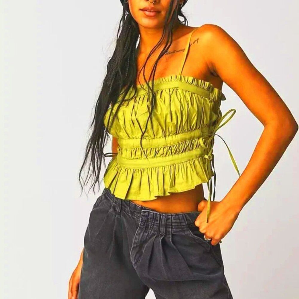 Free People New Free People Light Green Gabby Tube Top Size L Size L / US 10 / IT 46 - 1 Thumbnail