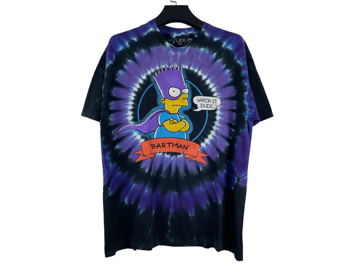 Vintage The Simpsons Bartman 90S Vintage Tie-Dyed Tee Size US XL / EU 56 / 4 - 1 Thumbnail