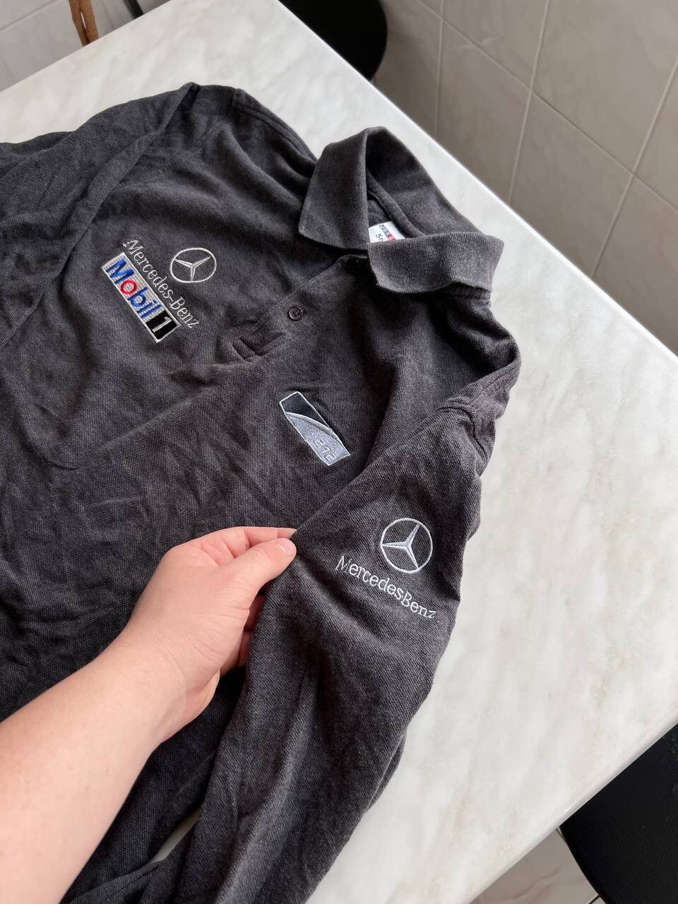 Mercedes-Benz × Vintage Vtg Mercedes Benz 212 Model Racing Longsleeve Polo Shirt M Size US M / EU 48-50 / 2 - 8 Thumbnail