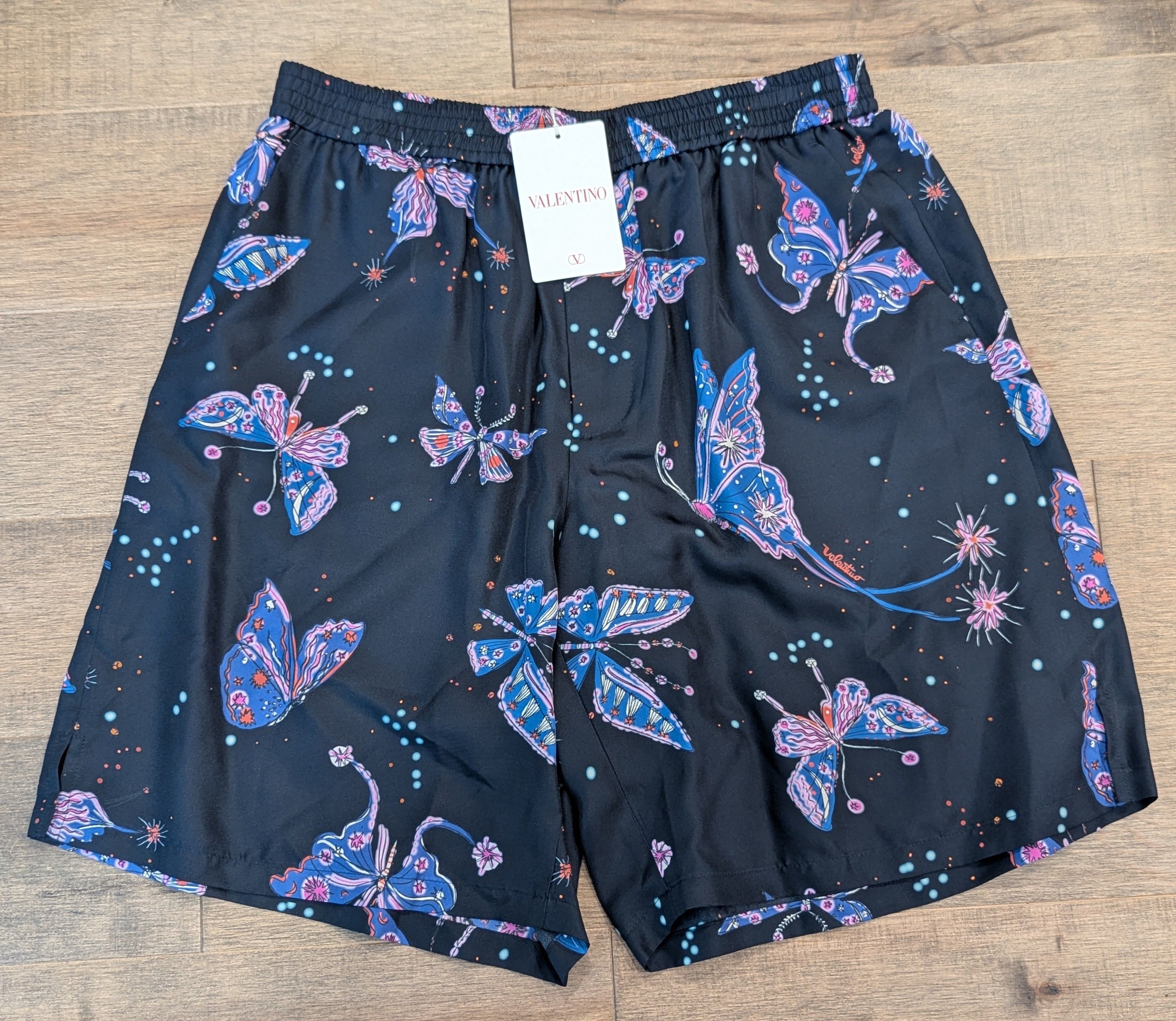 Valentino Valentino Butterfly Print Silk Bermuda Shorts Gray 50 US Size US 34 / EU 50 - 1 Thumbnail