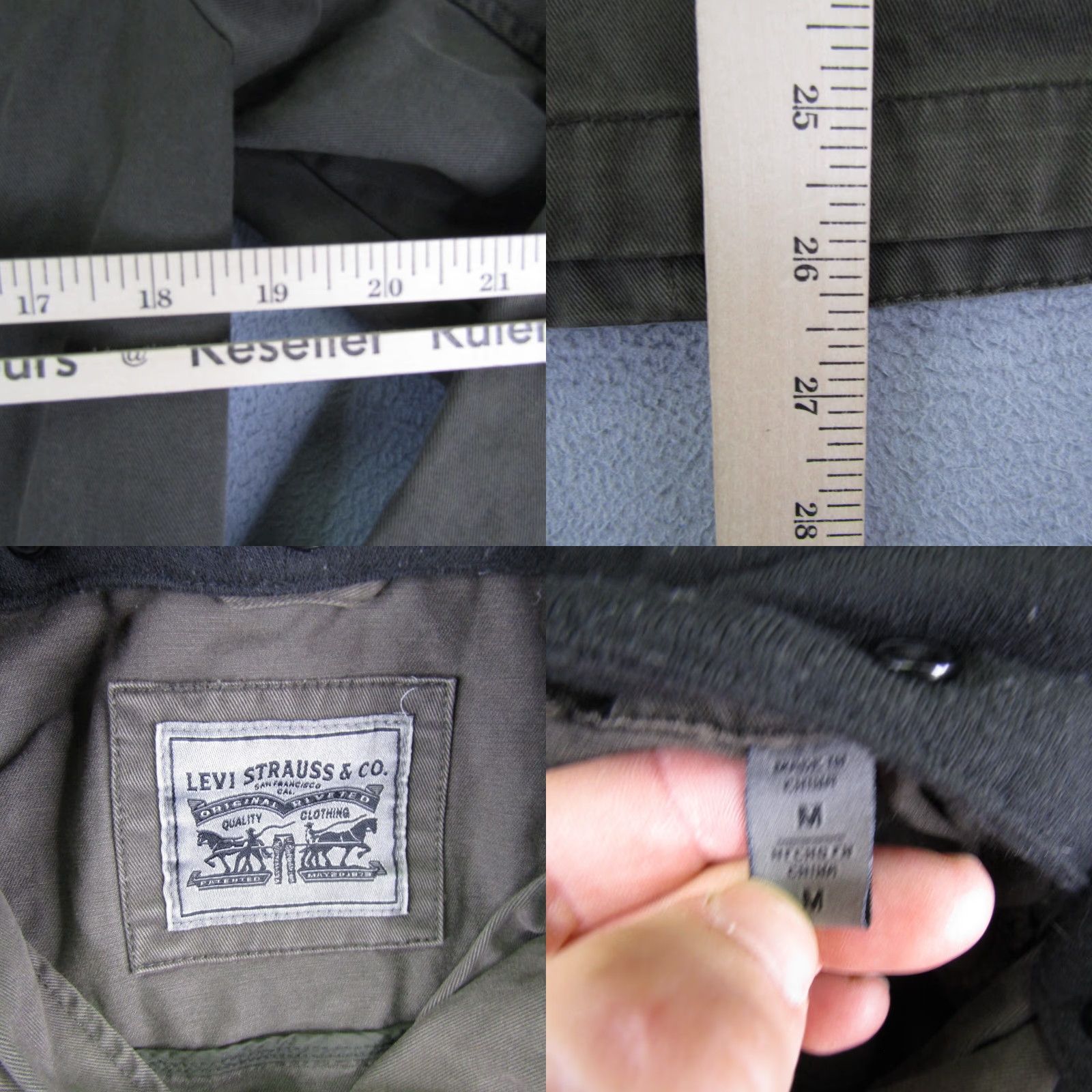 Levi's Levis Jacket Womens Medium Green Twill Field Chore Coat Removable Hood Zip Snap Size M / US 6-8 / IT 42-44 - 8 Thumbnail