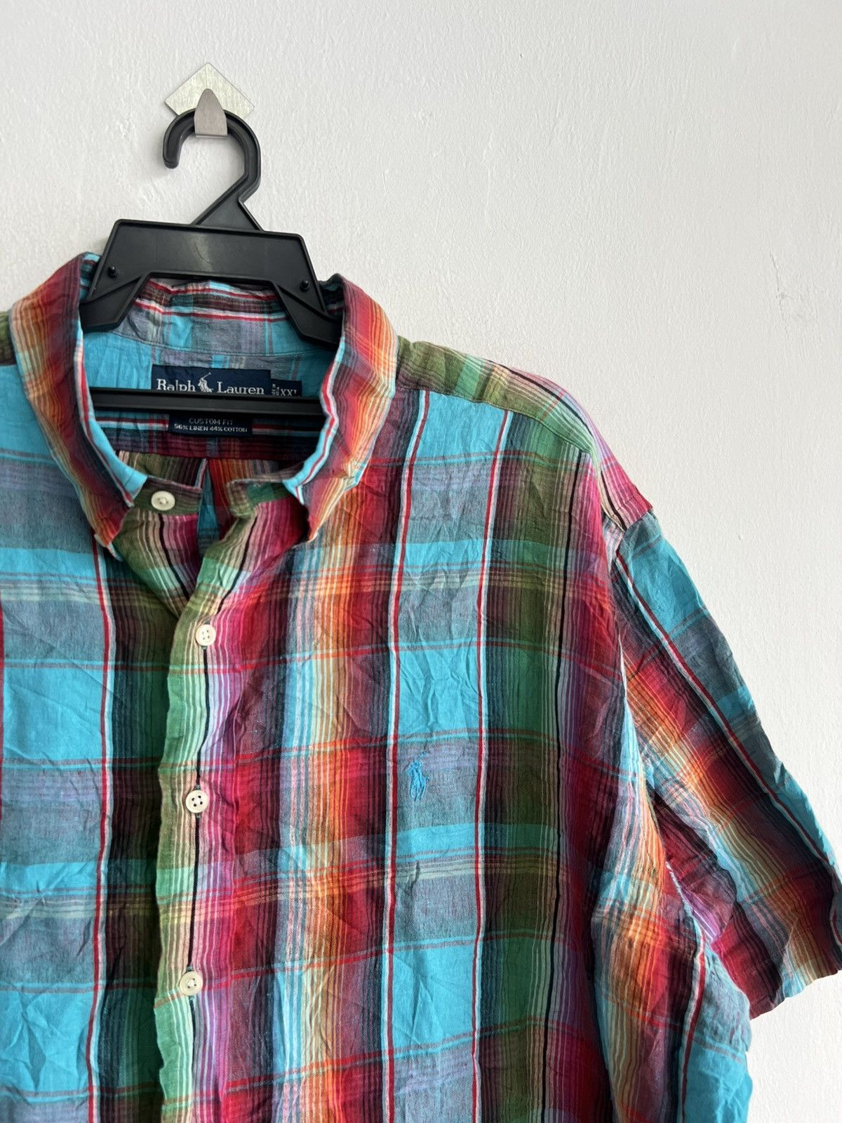Polo Ralph Lauren Vintage Polo Ralph Lauren Madras Plaid Linen Oxford Shirt Size US XXL / EU 58 / 5 - 3 Thumbnail