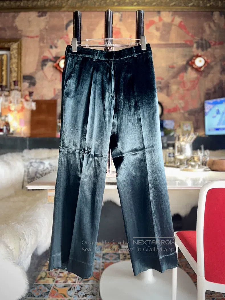 Haider Ackermann Haider Ackermann Silk Cotton Twill Straight Pants Size 24" / US 00 / IT 34 - 1 Thumbnail