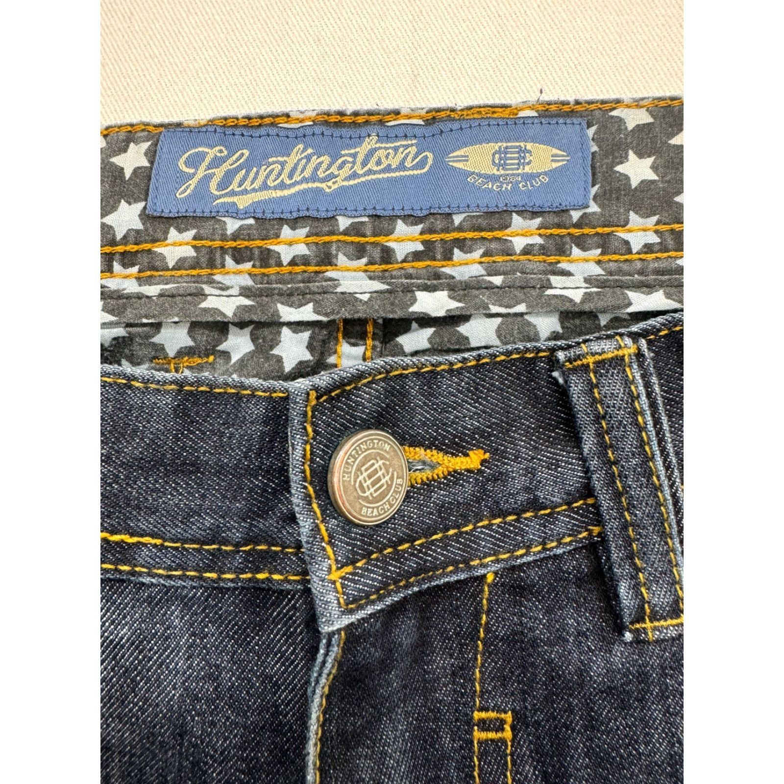 Denime Huntington Beach Club Jeans Mens 36x32 Blue Denim Jeans Straight 5-Pocket Regular Waist 36 Inseam 32 Mens Clothing Beach Theme Size US 36 / EU 52 - 3 Thumbnail