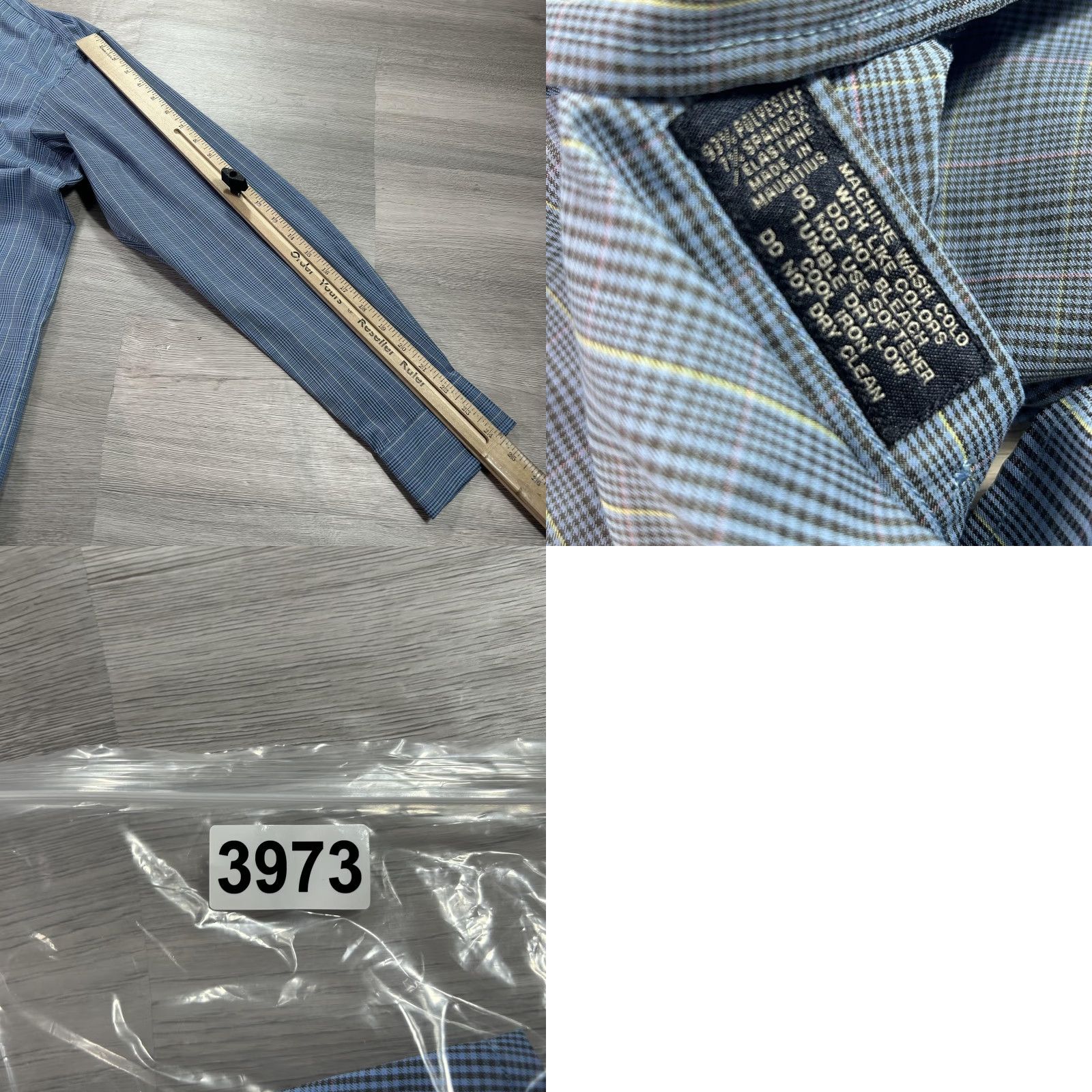 Vintage Turtleson Shirt Mens Large Blue Check Button-Down Long Sleeve Size US L / EU 52-54 / 3 - 8 Thumbnail