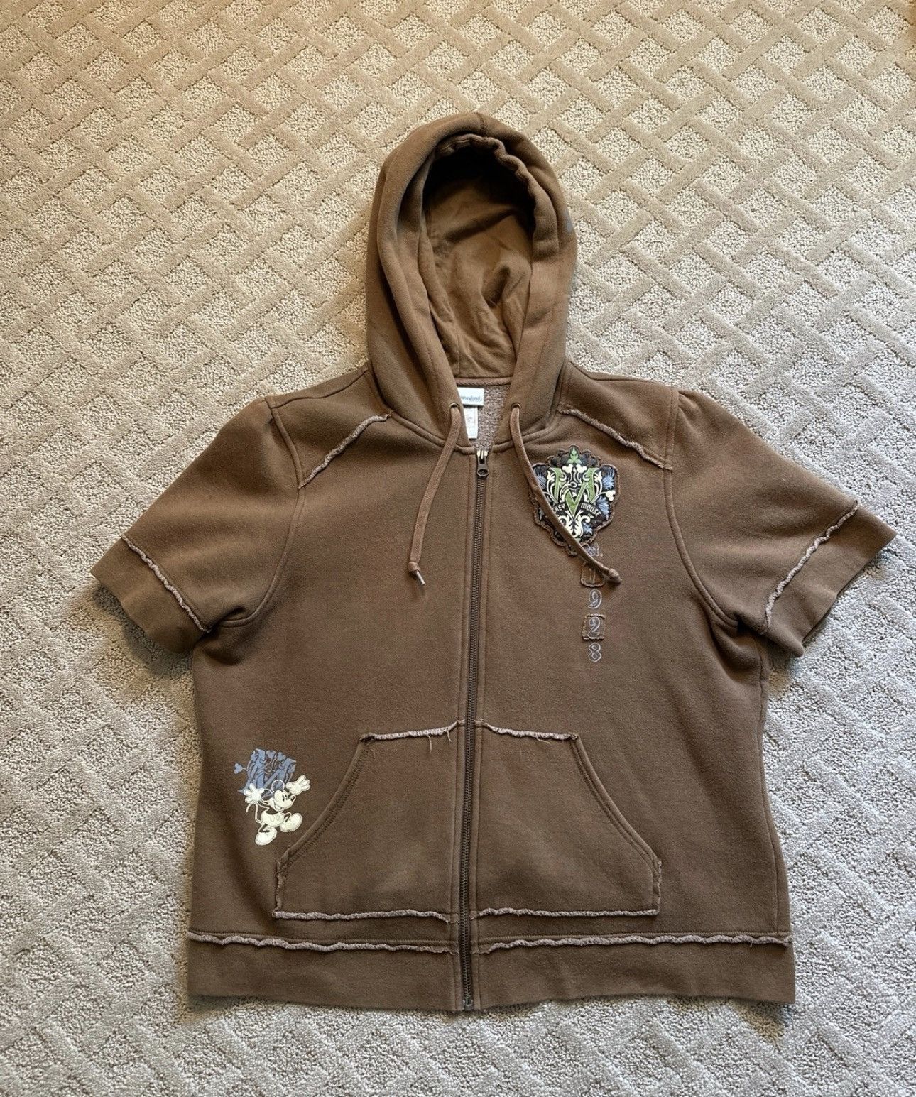 Disney Disneyland Mickey Mouse Half Sleeve Zip Up Jacket Size XL / US 12-14 / IT 48-50 - 1 Thumbnail