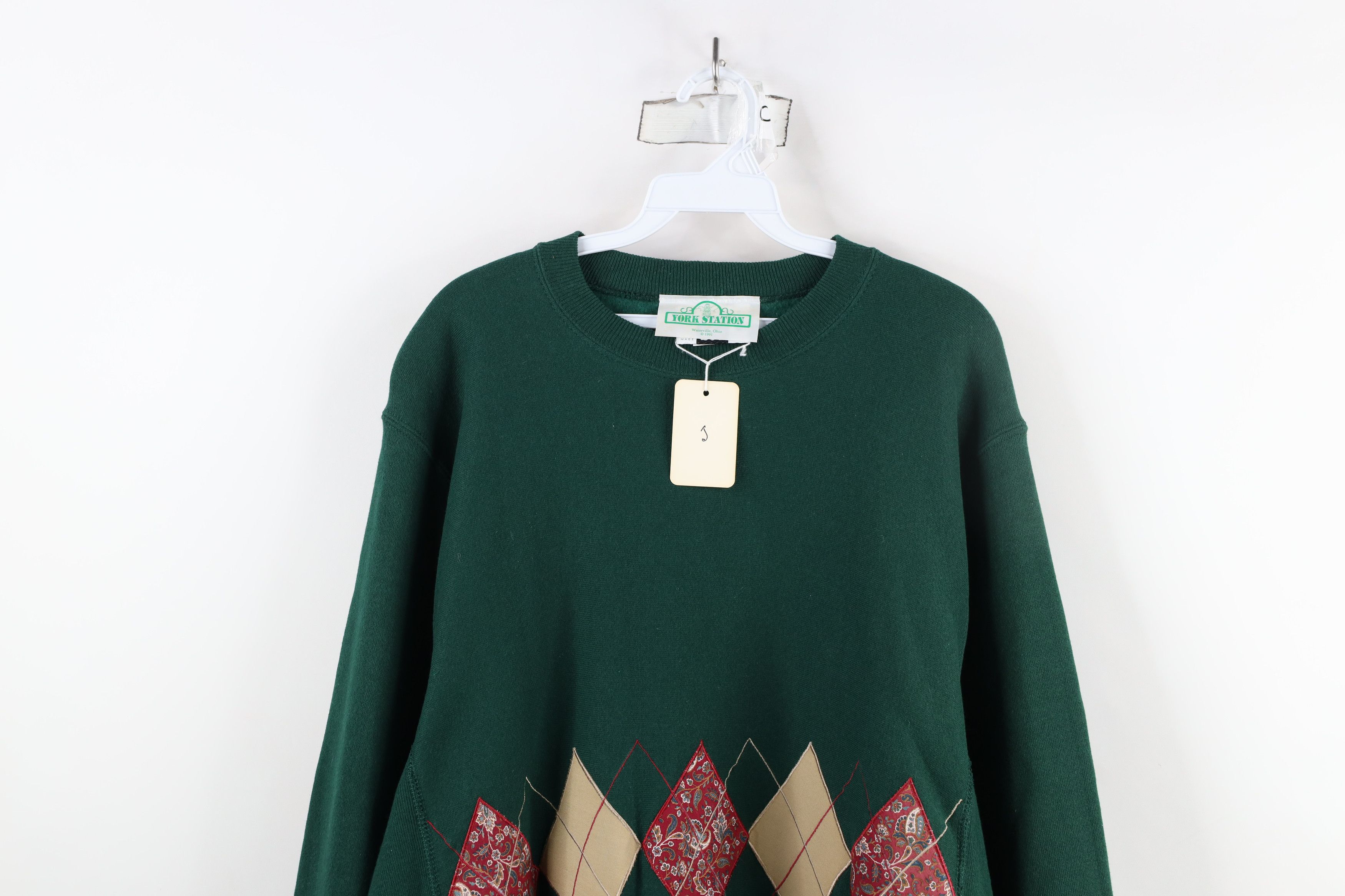 Vintage Deadstock Vintage 90s Streetwear Quilt Patch Sweatshirt USA Size M / US 6-8 / IT 42-44 - 2 Thumbnail