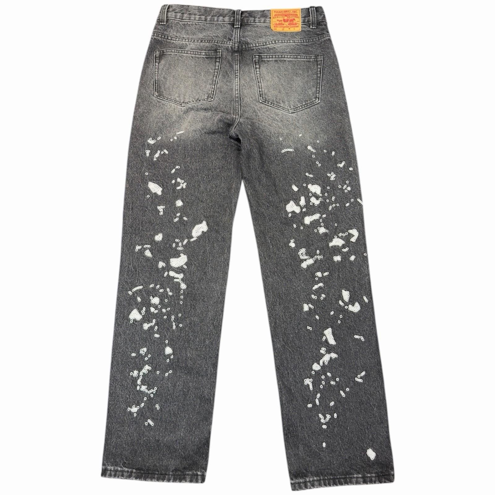 Fugazi Fugazi Paint Splatter Jeans Black Distressed Denim 32 x 30.5 Size US 32 / EU 48 - 5 Thumbnail