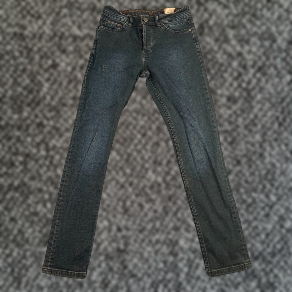 Denime Integral Slim Fit Jeans 31x30 Dark Blue Denim 5-Pocket Men's Skinny Pants Size US 31 - 1 Thumbnail