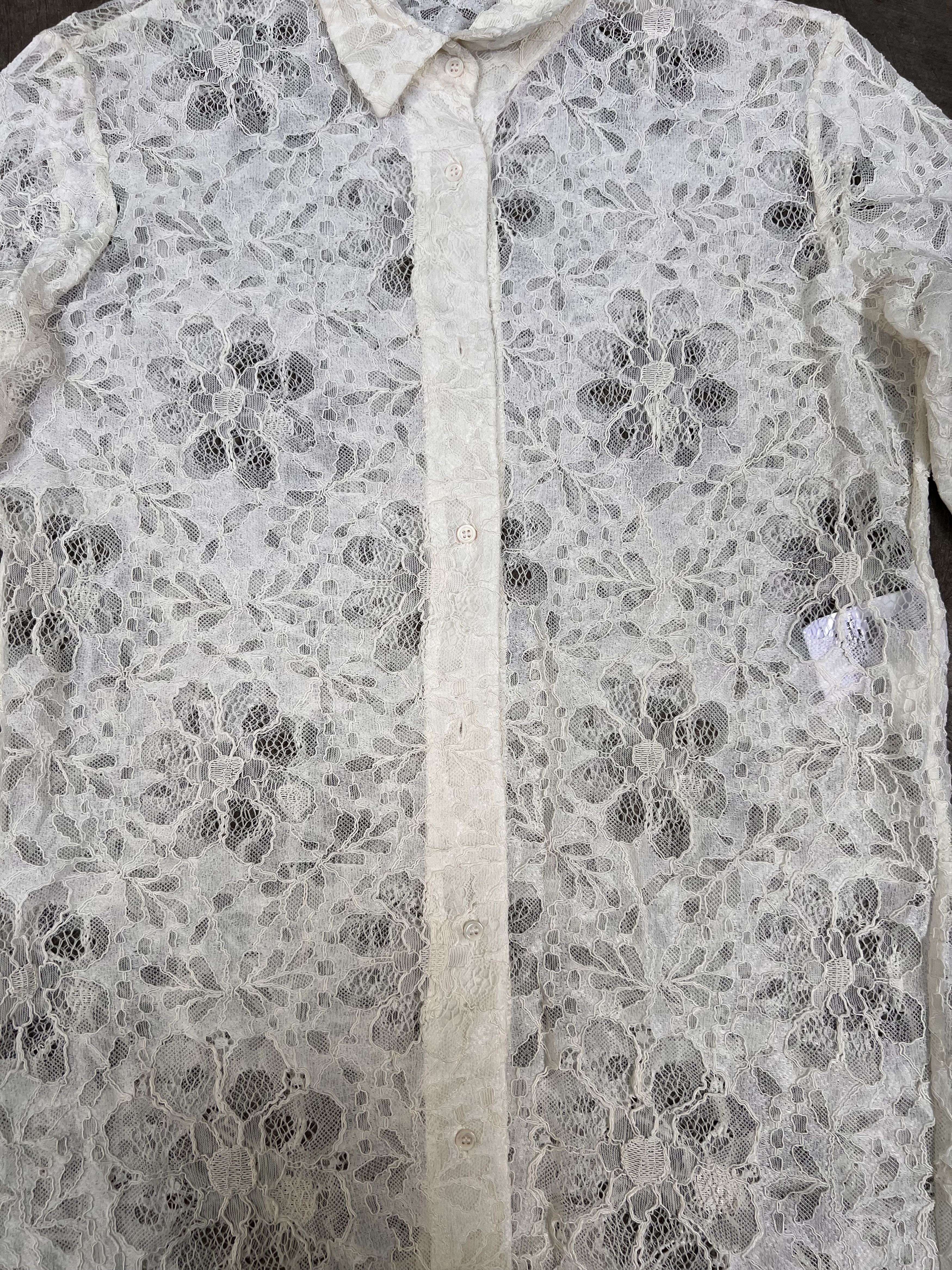 Sandro sandro ecru long lace sleeve blouse Size M / US 6-8 / IT 42-44 - 2 Thumbnail