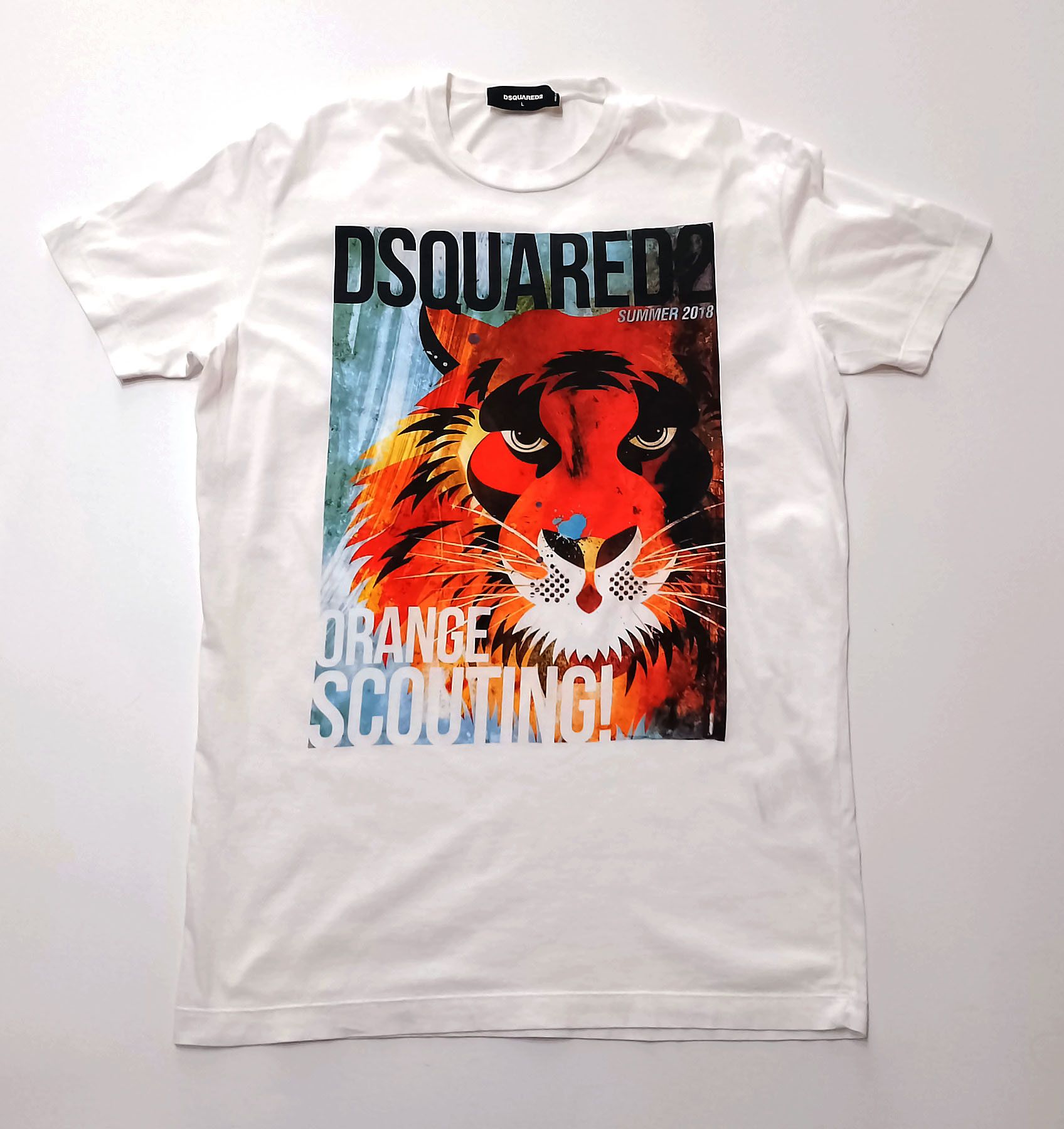 Dsquared2 Dsquared2 White Tiger Print T-Shirt Size L, Italy Size US L / EU 52-54 / 3 - 1 Thumbnail