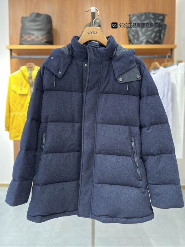 Ermenegildo Zegna Zegna Men's Blue Cashmere Down Jacket. Size US L / EU 52-54 / 3 - 2 Thumbnail
