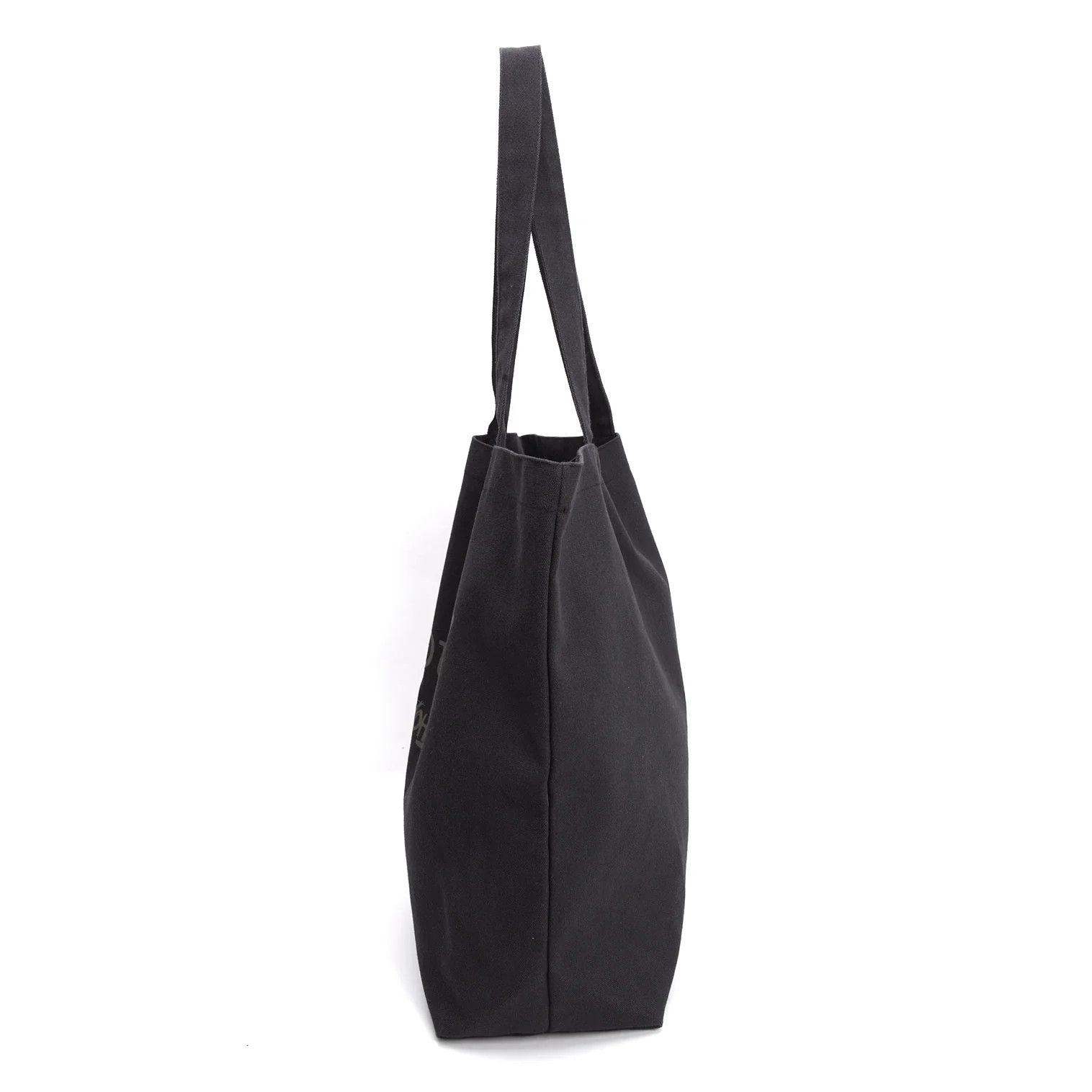 Yohji Yamamoto Logo Print Canvas Tote Bag in Black Size ONE SIZE - 3 Thumbnail