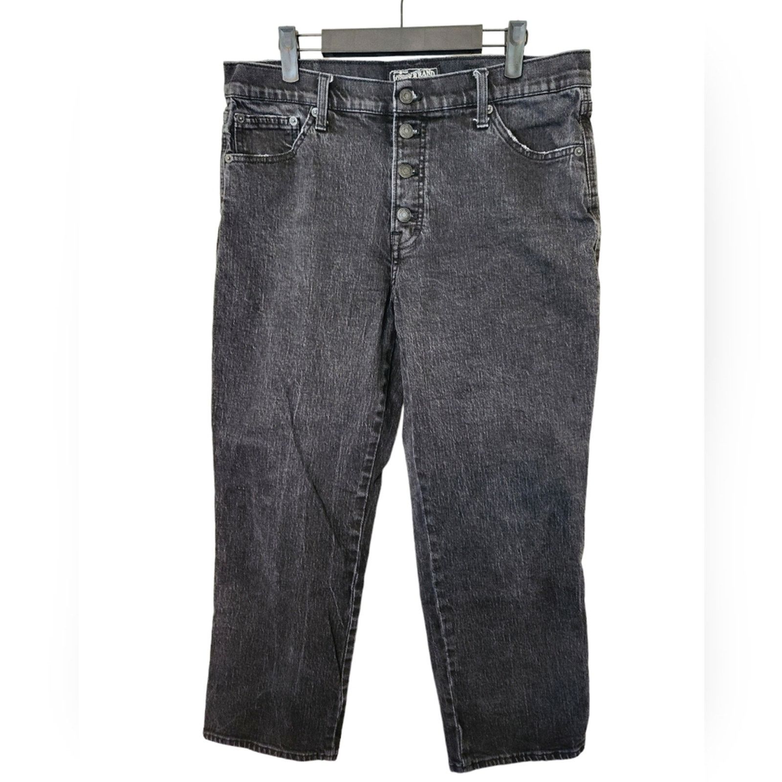 Lucky Brand Lucky Brand Authentic Straight Crop Jeans 12/31 black wash Size 30" / US 8 / IT 44 - 2 Thumbnail
