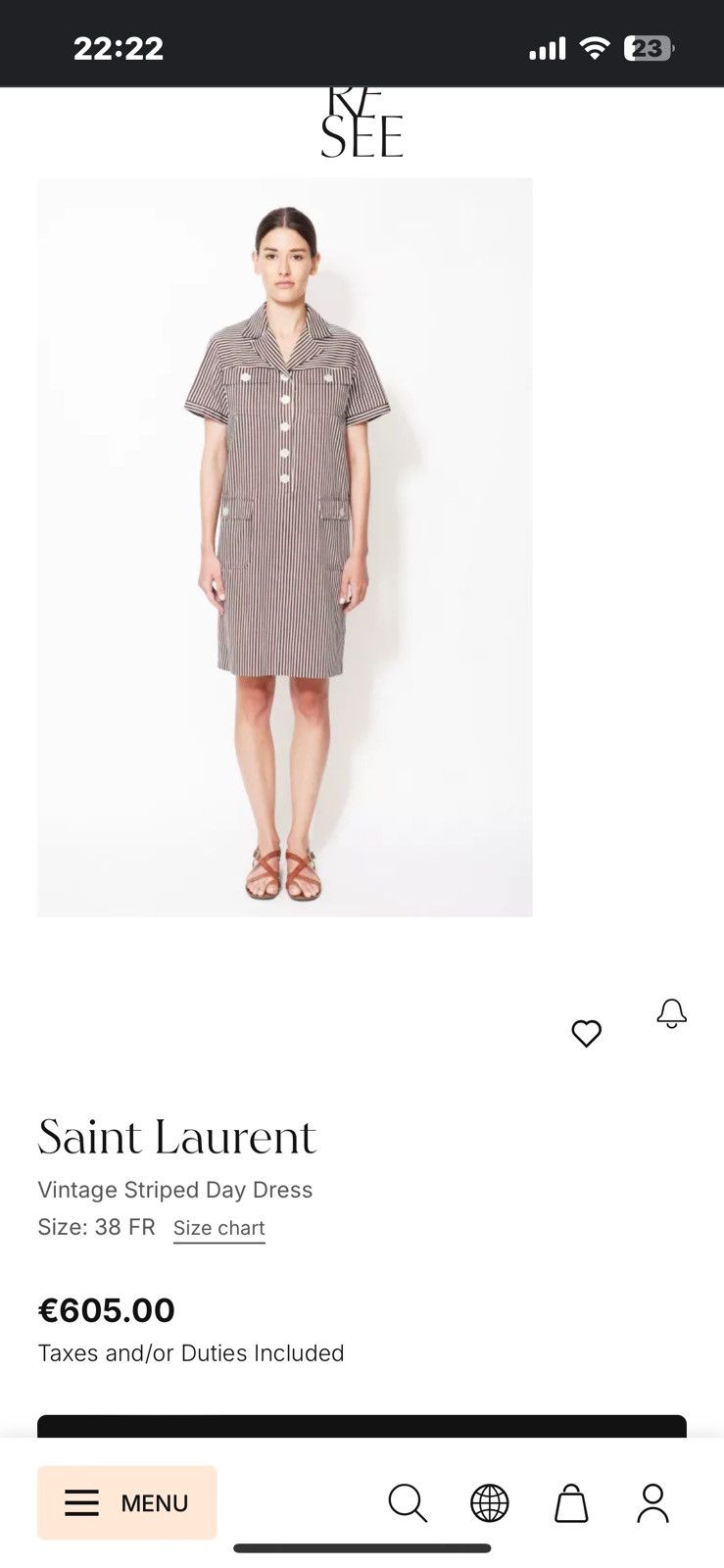 Saint Laurent Paris × Yves Saint Laurent YSL vintage variation striped day dress with belt Size S / US 4 / IT 40 - 7 Thumbnail