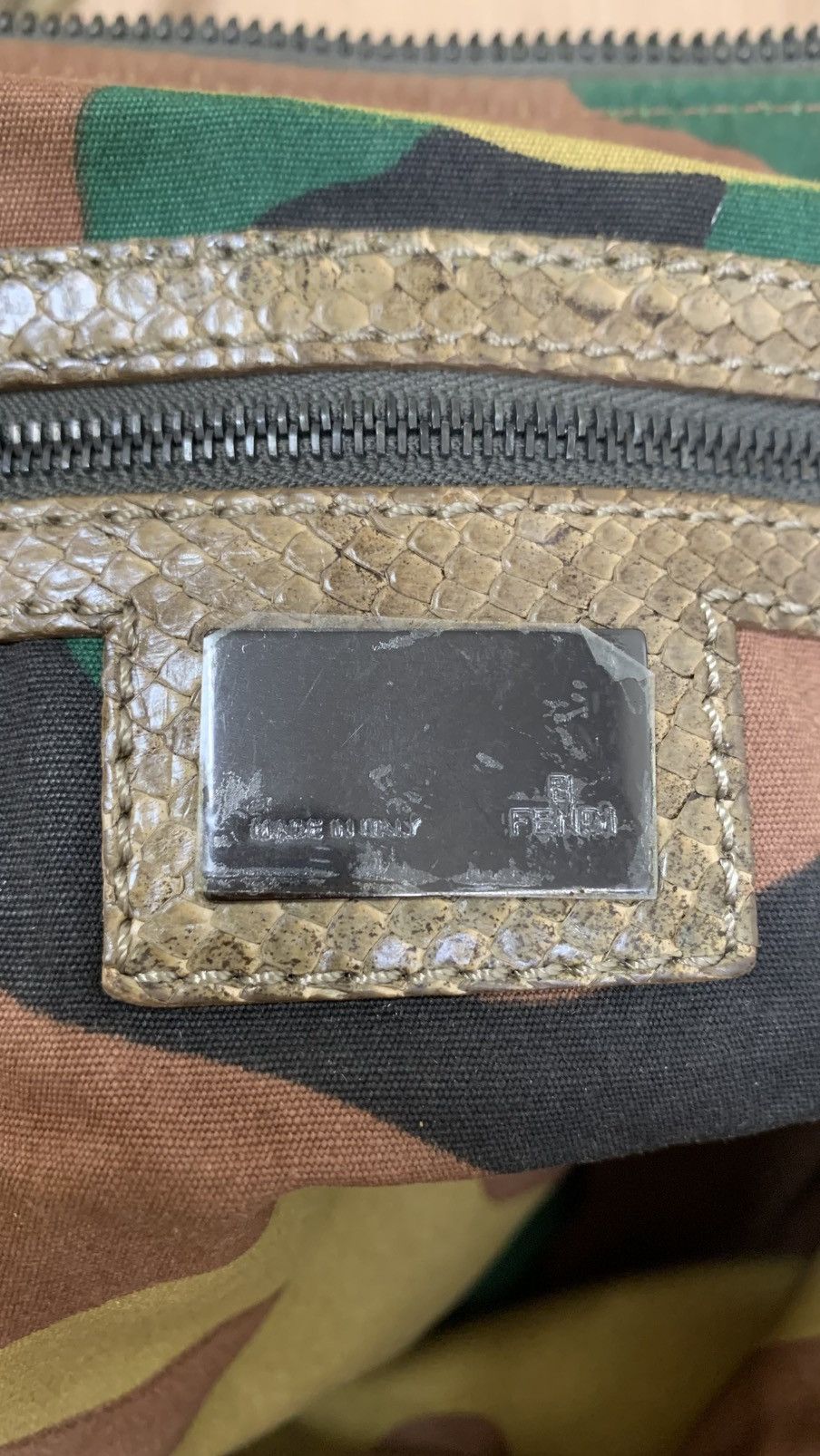 Fendi Fendi Military Blue Denim Mini Bag with Python Handles Size ONE SIZE - 10 Thumbnail