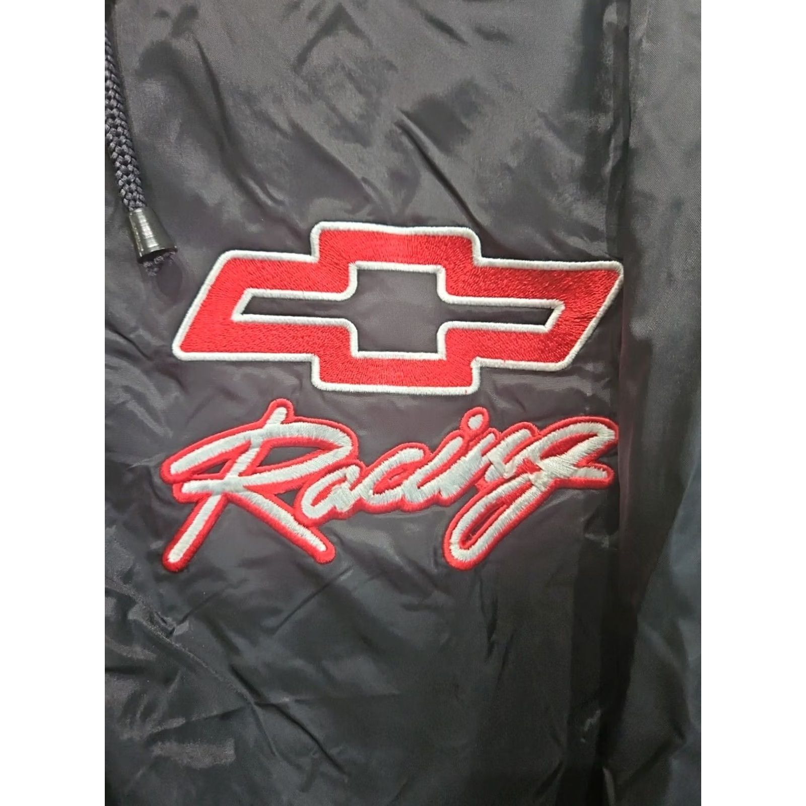 Vintage VINTAGE Steve & Barry's Chevrolet Satin Zip Jacket Mens XL Black Embroidered Truck Nascar Chevrolet Theme Size US XL / EU 56 / 4 - 2 Thumbnail