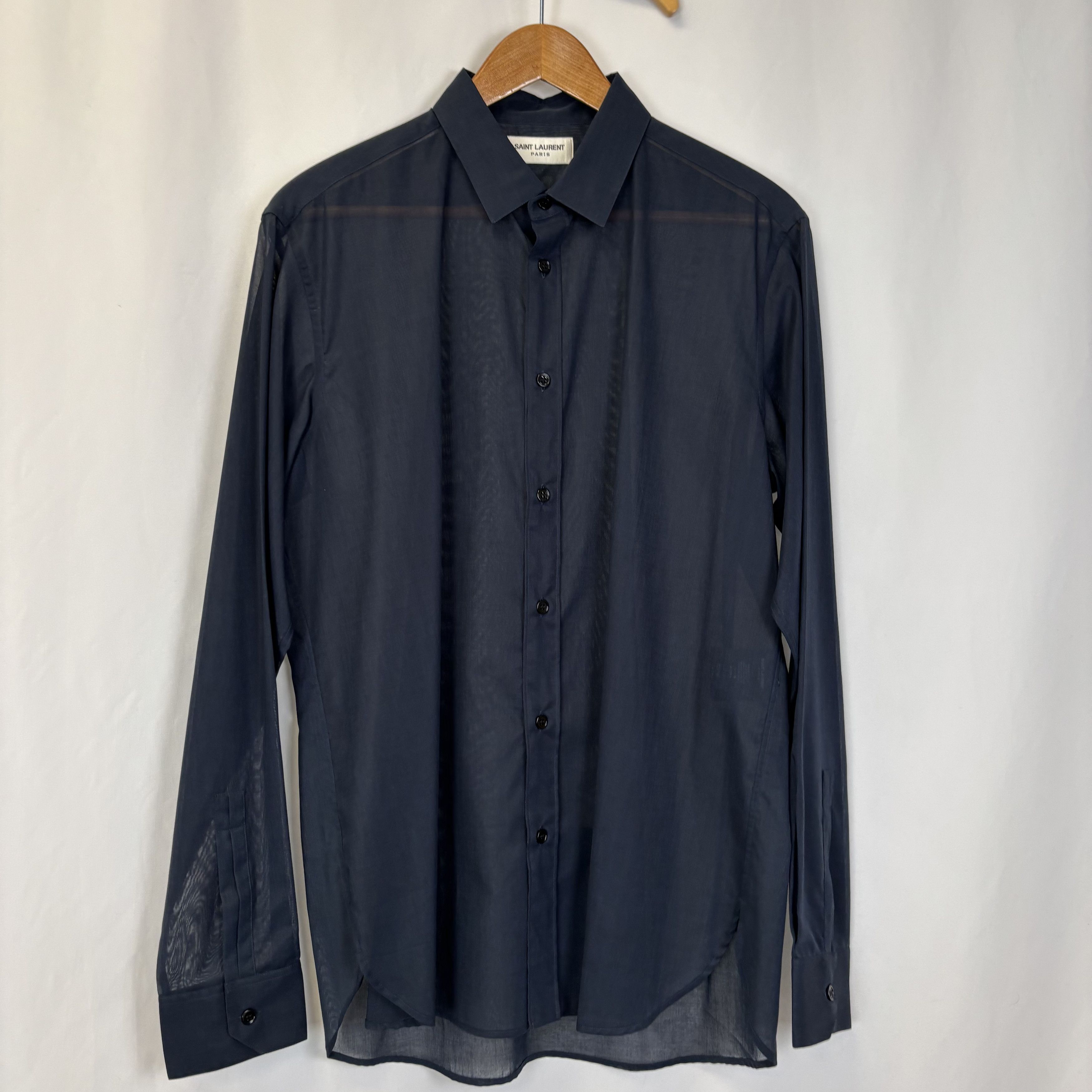 Saint Laurent Paris Saint Laurent Navy Shirt Size US XL / EU 56 / 4 - 1 Thumbnail