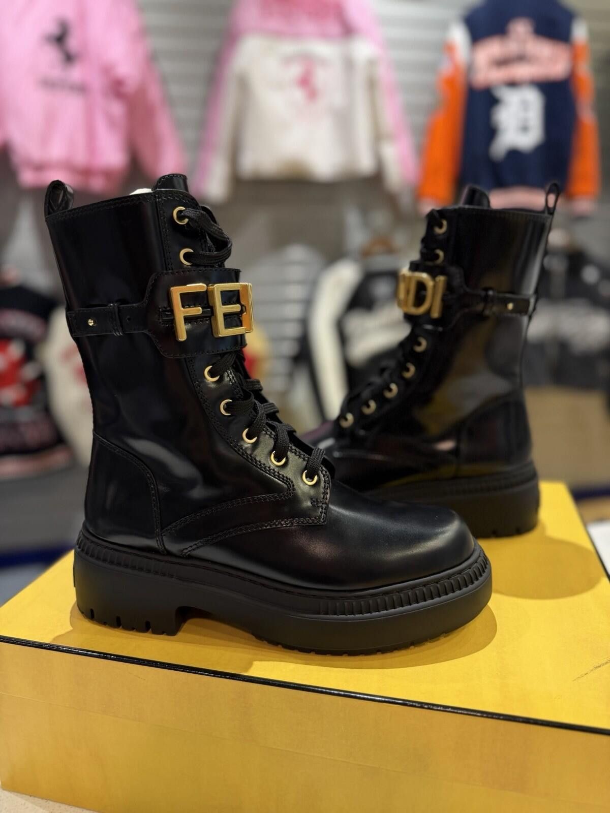 Fendi FENDI Fendigraphy Graphy Biker Combat Boots $1590 39EU/9US Size US 9 / IT 39 - 4 Thumbnail