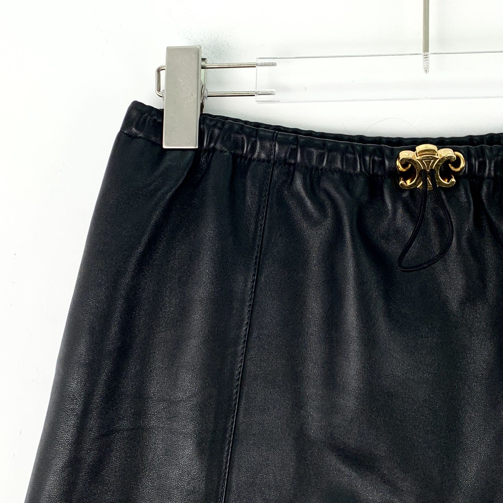 Celine Celine Arc Leather Skirt Black (40) Size 27" / US 4 / IT 40 - 3 Thumbnail