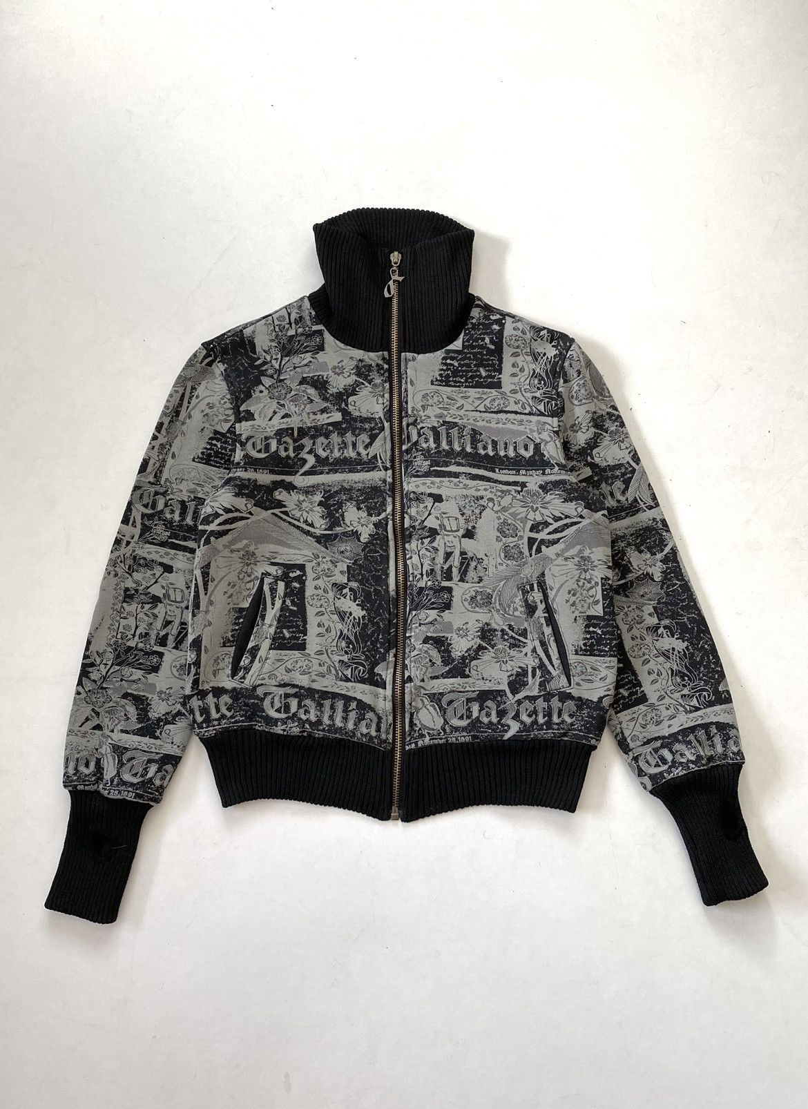 John Galliano 🔥Ultra Rare John Galliano Vintage Unisex Gazzete Zip Jacket Size US M / EU 48-50 / 2 - 5 Thumbnail