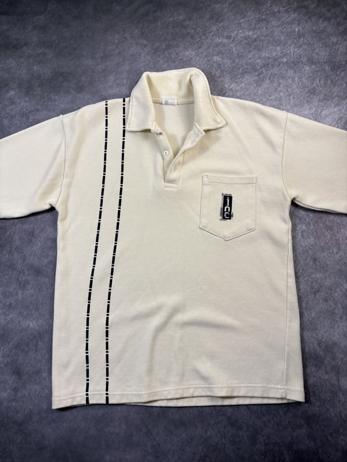 MLB × Vintage Vintage Polo Shirt 1990s MLB Inc. ShortSleeve Cream Pullover Size US M / EU 48-50 / 2 - 10 Thumbnail