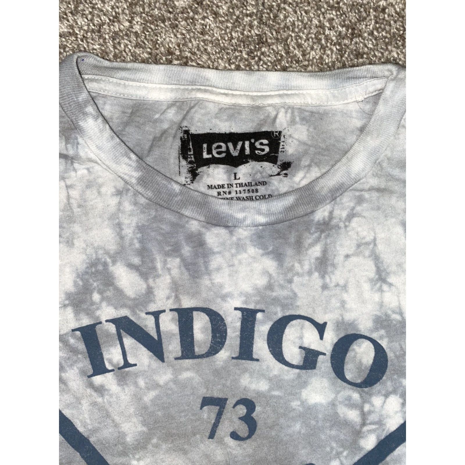 Levi's VINTAGE Levi's Gray California T-Shirt Adult Large Blue Indigo Mens Size US L / EU 52-54 / 3 - 4 Thumbnail