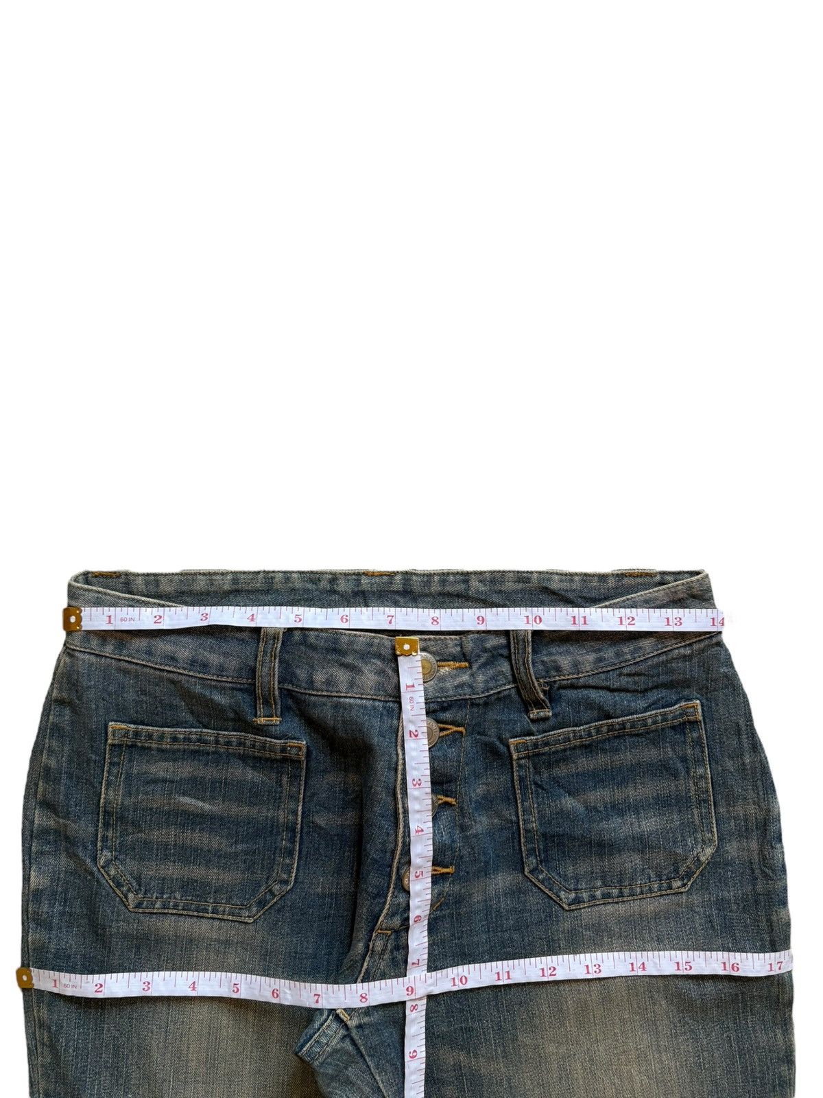 Japanese Brand Vintage Japanese Mud Wash Bush Pants Flare Jeans Size 28" / US 6 / IT 42 - 12 Thumbnail