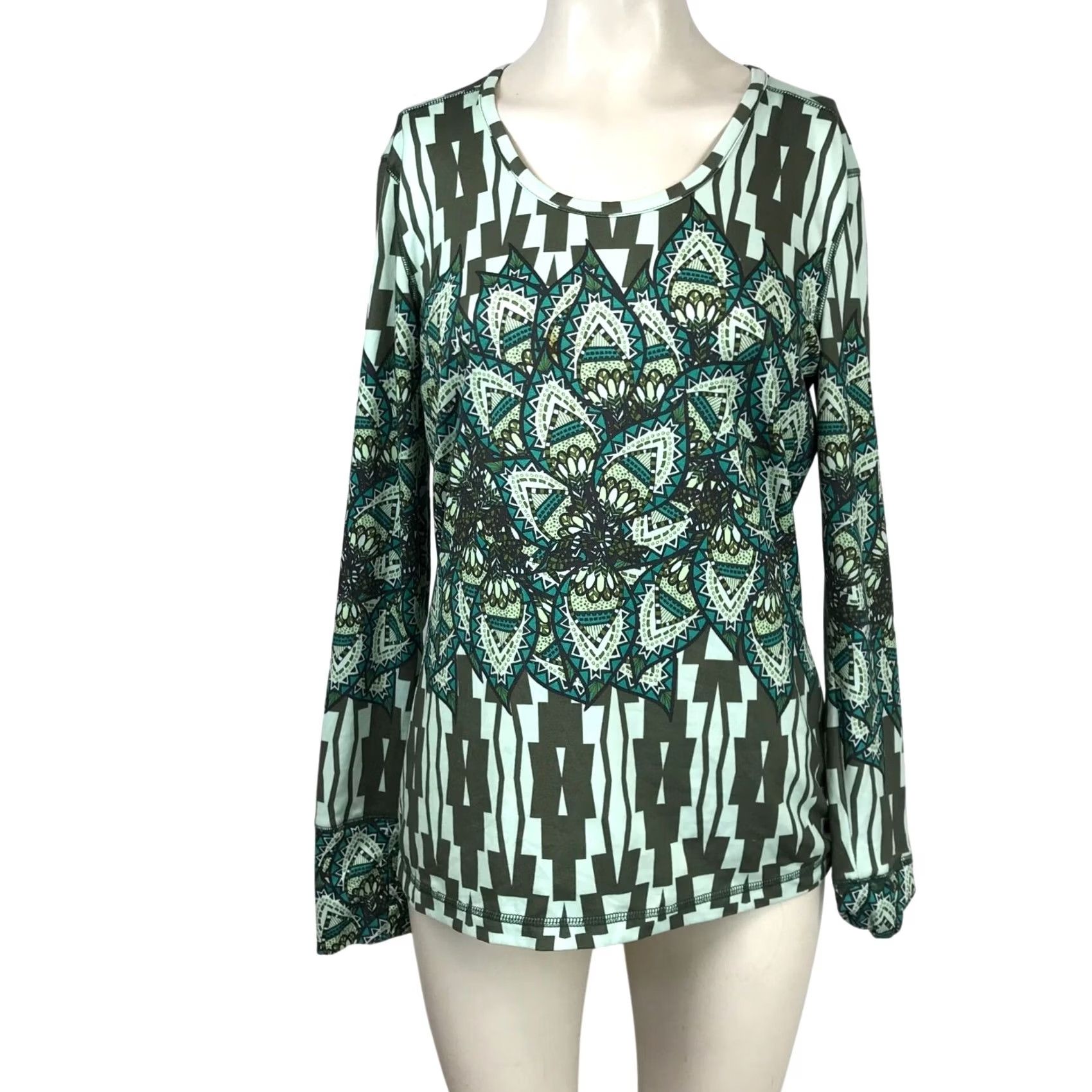 Vintage TITLE NINE - WOMEN'S M - GREEN LONG SLEEVE SHIRT Size M / US 6-8 / IT 42-44 - 2 Thumbnail