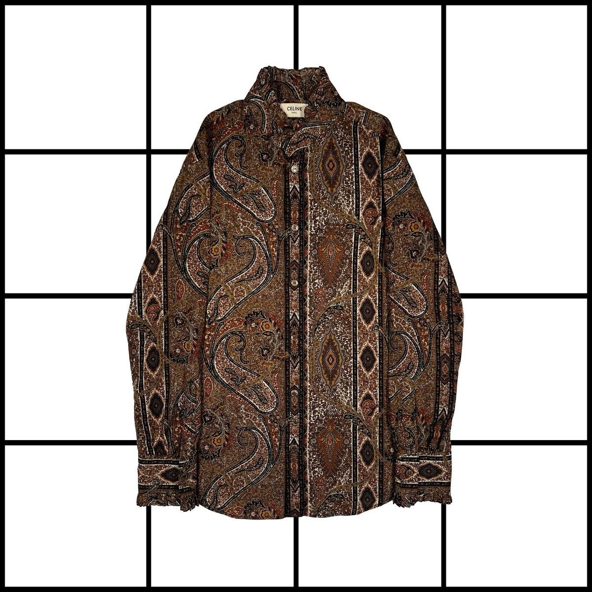 Celine |[ SS20 Celine Paisley Wool-Blend Blouse ]| Size US S / EU 44-46 / 1 - 1 Thumbnail