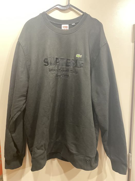 Supreme Supreme Lacoste Crewneck Black | Grailed