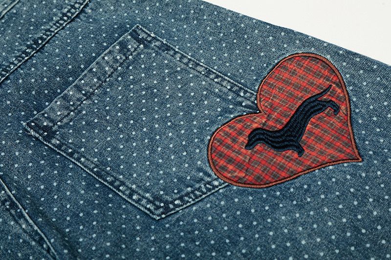 Japanese Brand American retro Vibe polka dot curved jeans for men Size US 32 / EU 48 - 5 Thumbnail