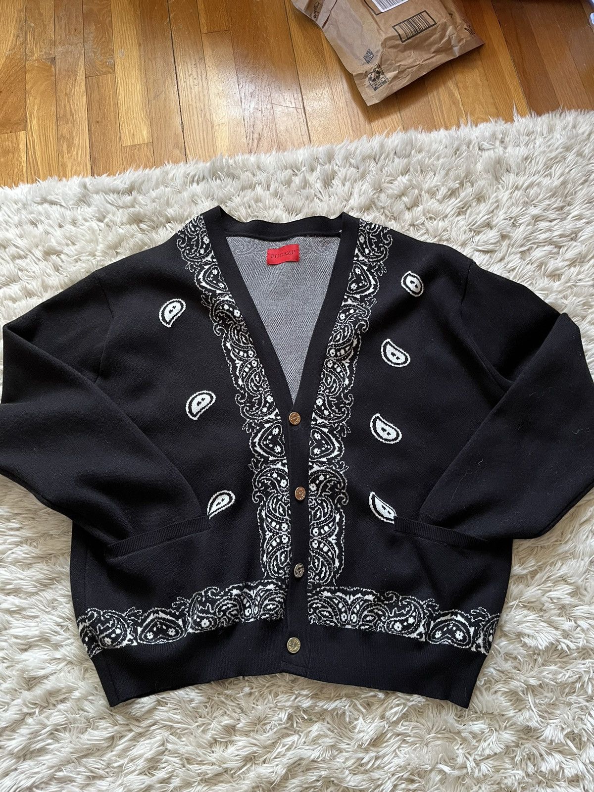 Fugazi Fugazi Paisley Bandana Knit Cardigan | Grailed