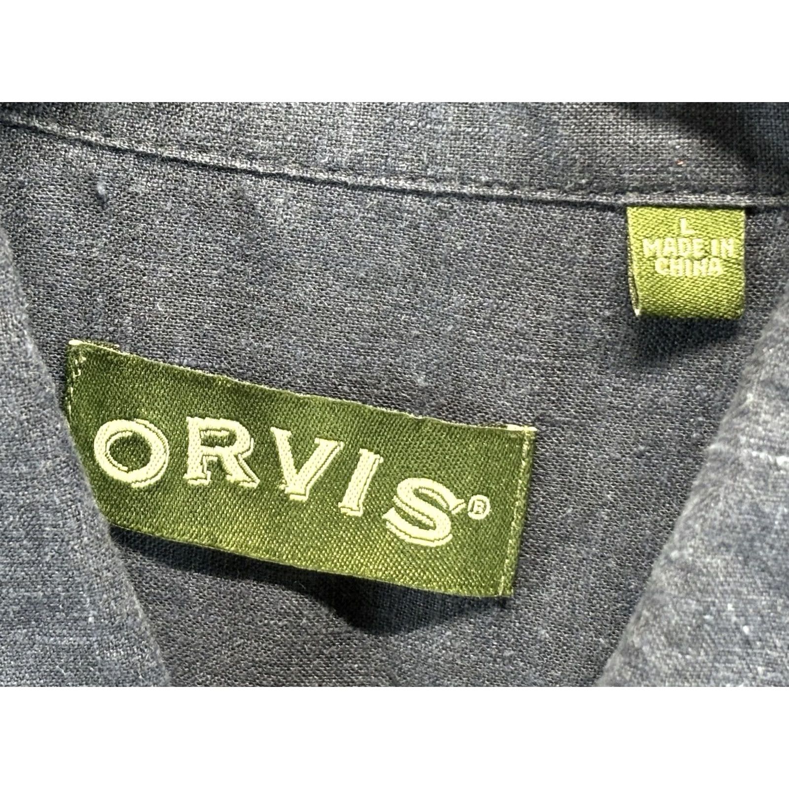 Orvis Orvis Shirt L Navy Hemp Tencel Short Sleeve Lightweight Summer Men’s Button Down Size US L / EU 52-54 / 3 - 5 Thumbnail
