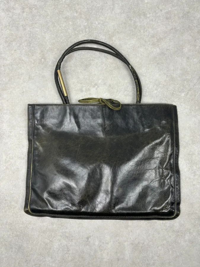 Roberto Cavalli SS2001 Roberto Cavalli Black Leather Silk-Lined Tote Bag Size ONE SIZE - 4 Thumbnail