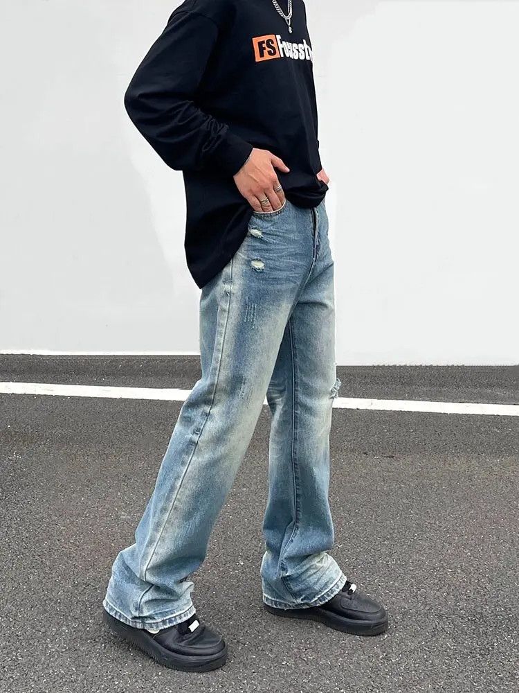 Japanese Brand × Jean Baggy Blue Flared Denim Jeans Size US 30 / EU 46 - 1 Thumbnail