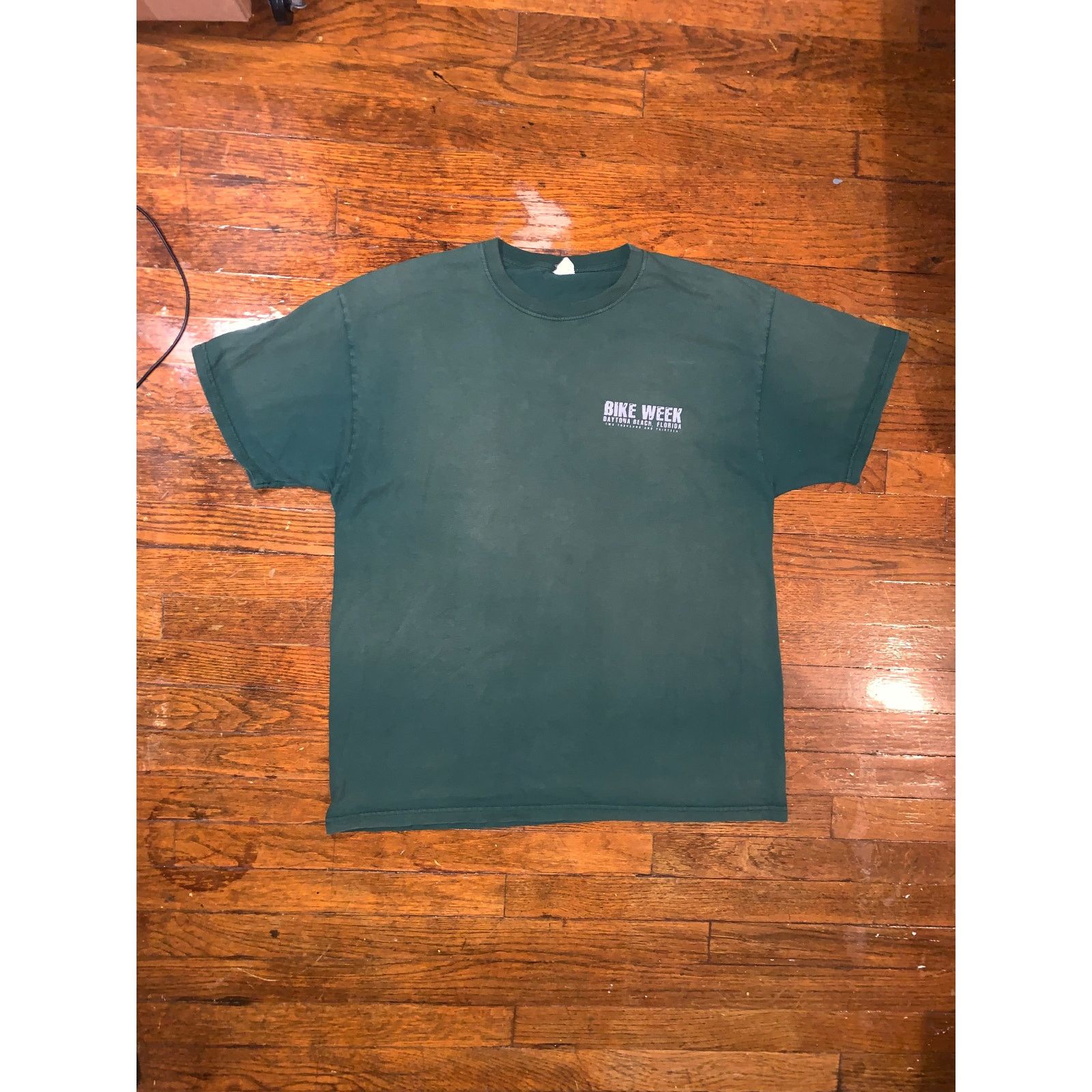 Jerzees Daytona Beach Bike Week Eagle T Shirt XL Green Sun Faded Size US XL / EU 56 / 4 - 1 Thumbnail