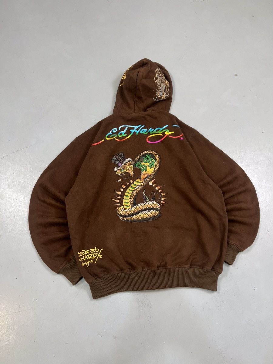 Ed Hardy Edhardy by Christian Audigier tiger 🐯 printed zipper hoodie Size US M / EU 48-50 / 2 - 7 Thumbnail
