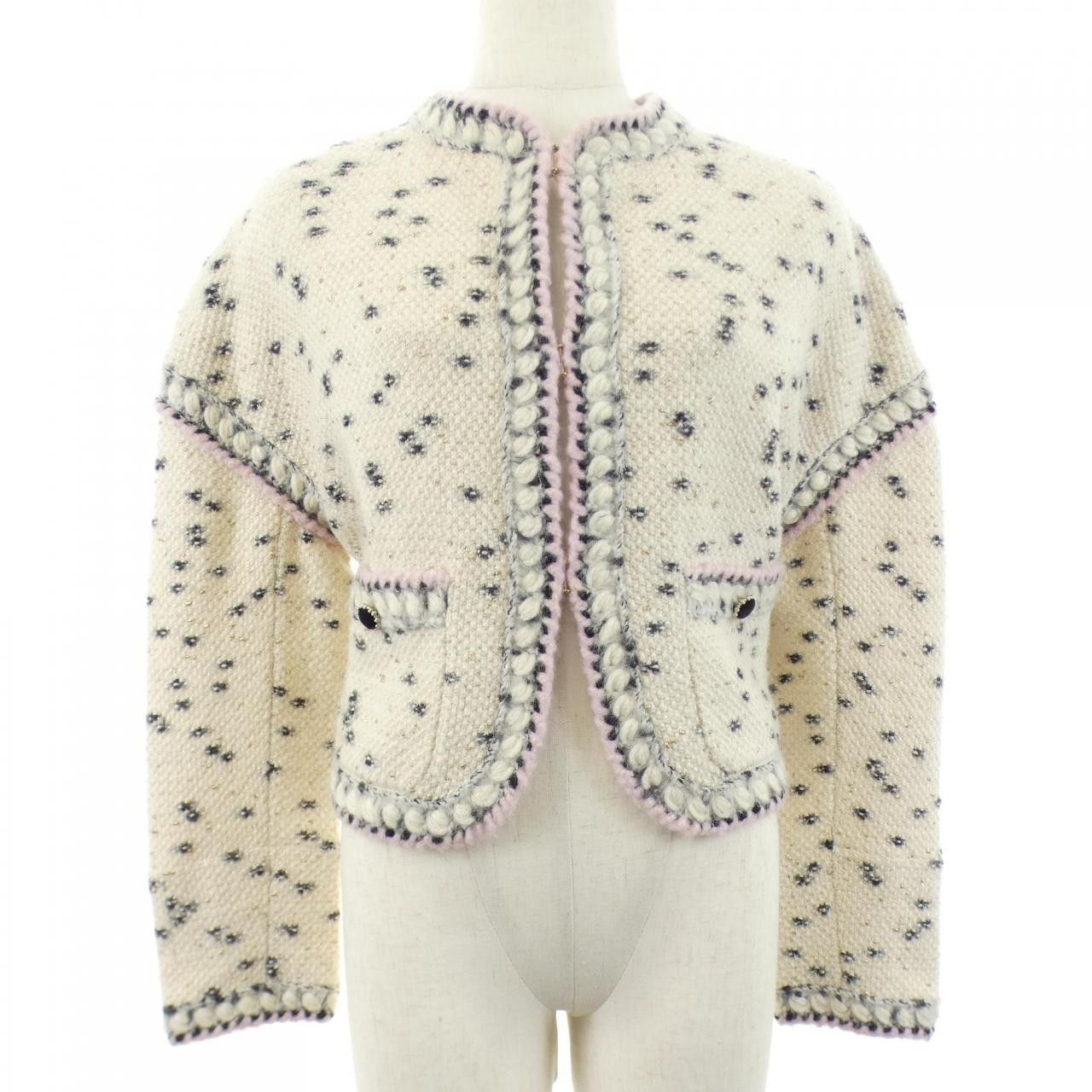 Chanel Chanel Chanel P71044K10188 Cashmere Blend Jacket Textile Outerwear P71044K10188 DUTY FREE for USA Size ONE SIZE - 1 Thumbnail